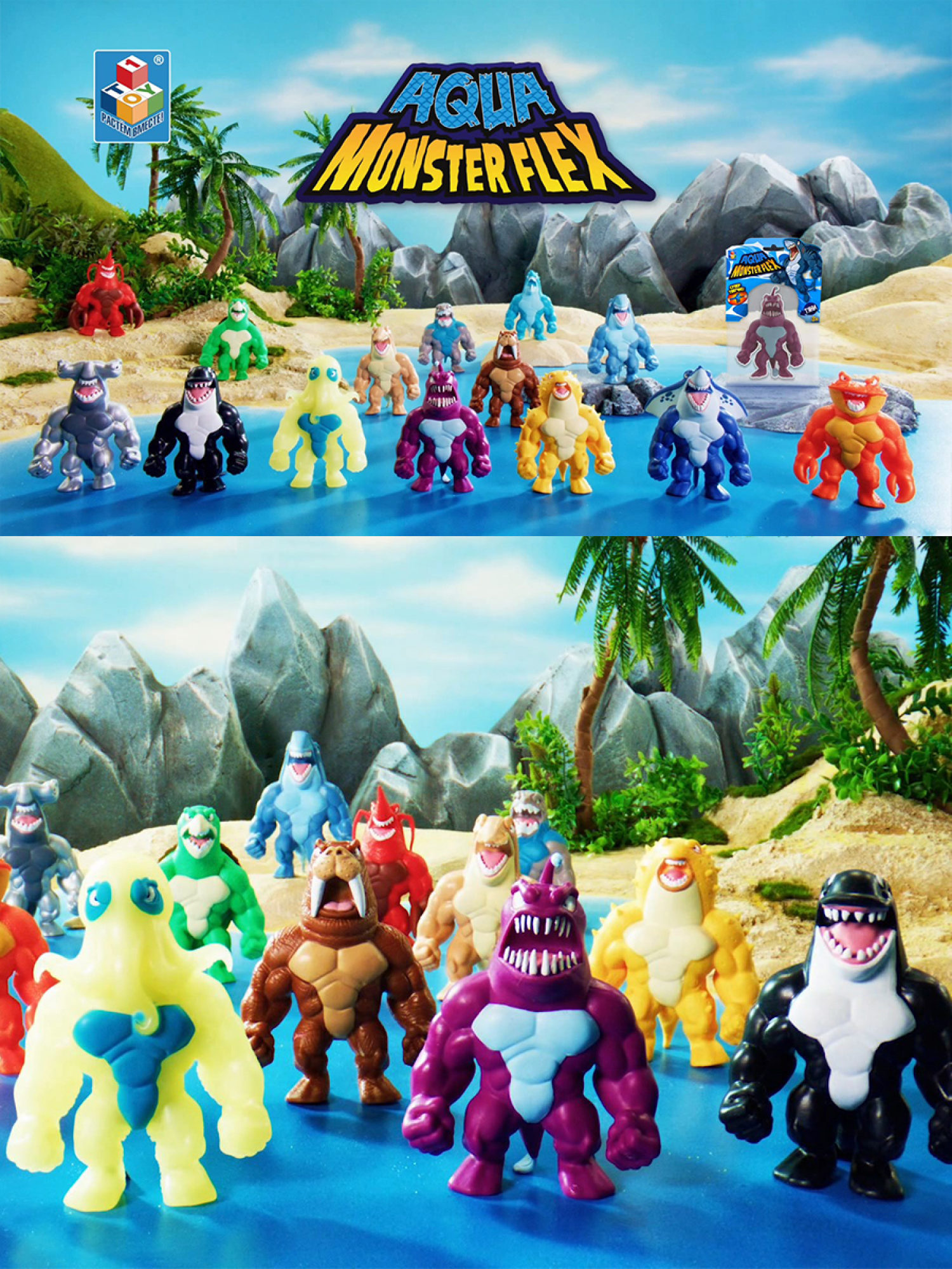 1Toy Игрушка для мальчика, тянучка монстр MONSTER FLEX AQUA, ОРК-КИТ, антистресс