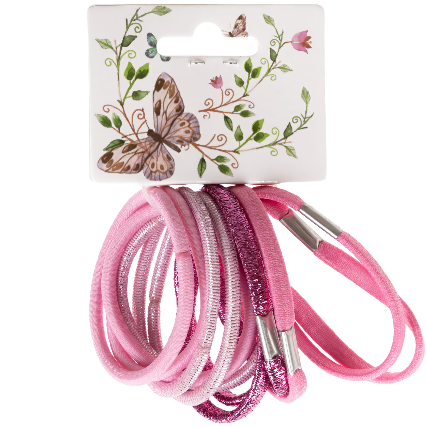 Lukky Fashion набор из 12 резинок д.волос Микс,2 цвета: розовый, голубой, принт микс