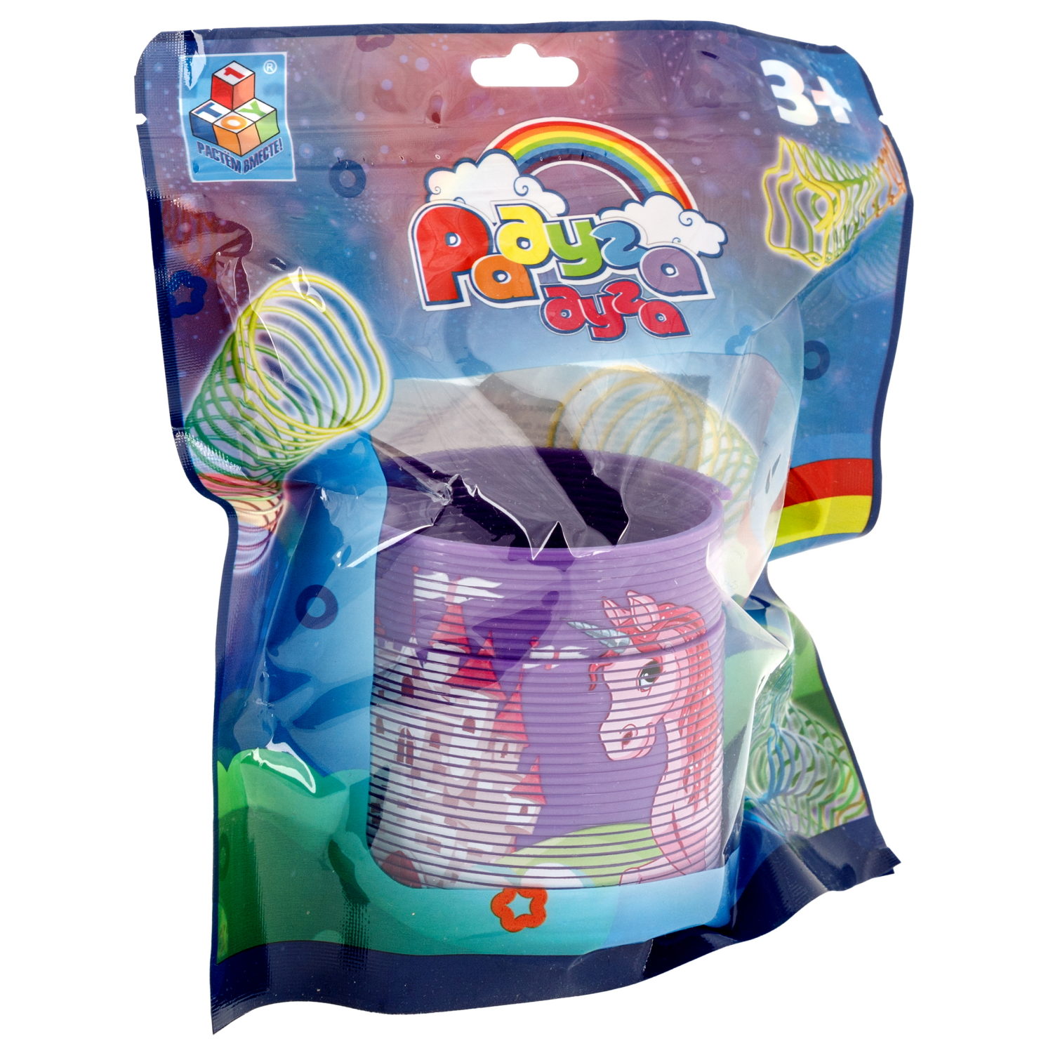 Пружинка радуга 1TOY «Радуга-дуга» Единороги, 6,3*6,5 см