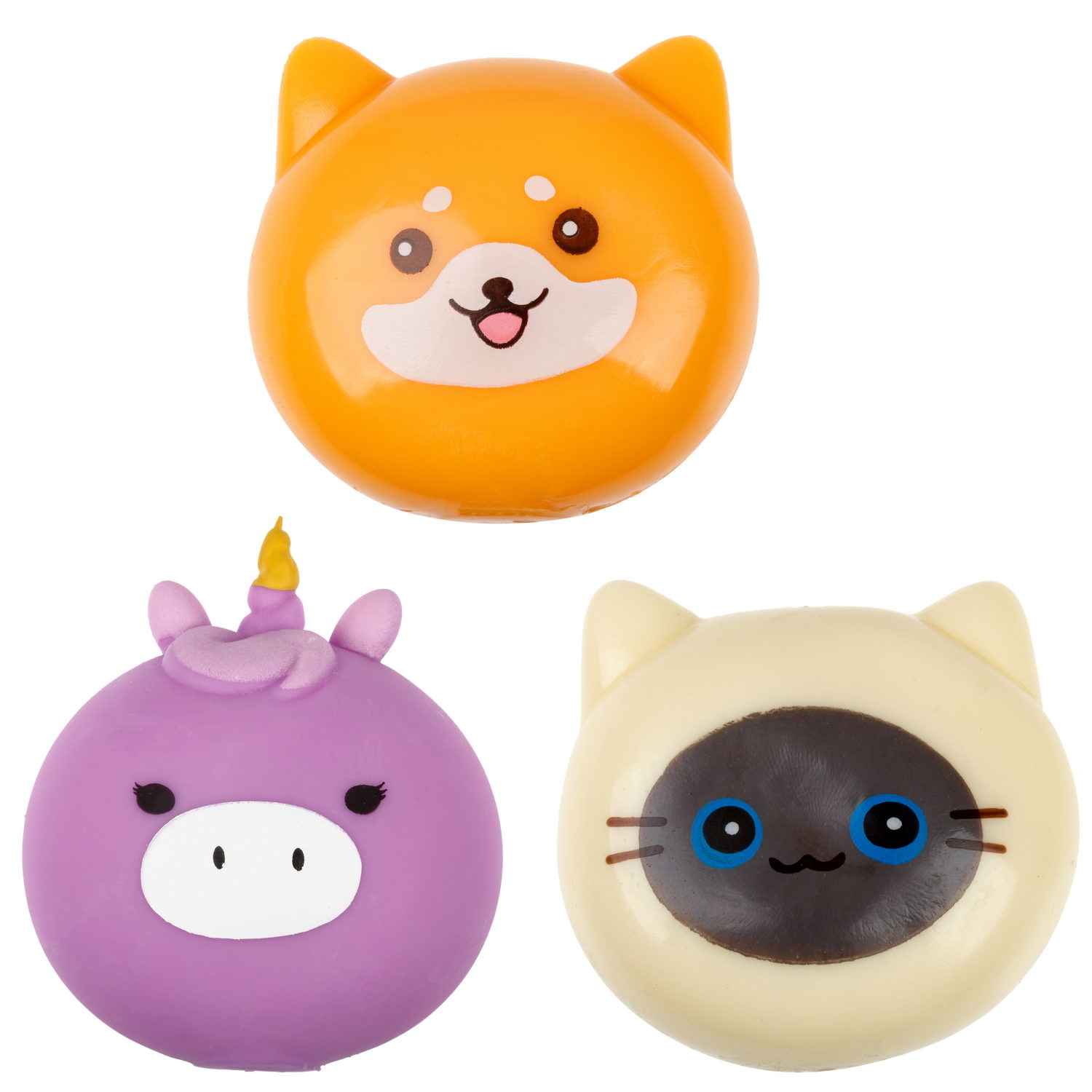 Игрушка-антистресс 1TOY Крутой замес Залиплющ, Мяшки-милашки, 7*7,5*5,5 см, в ассортименте кот, корги, единорог