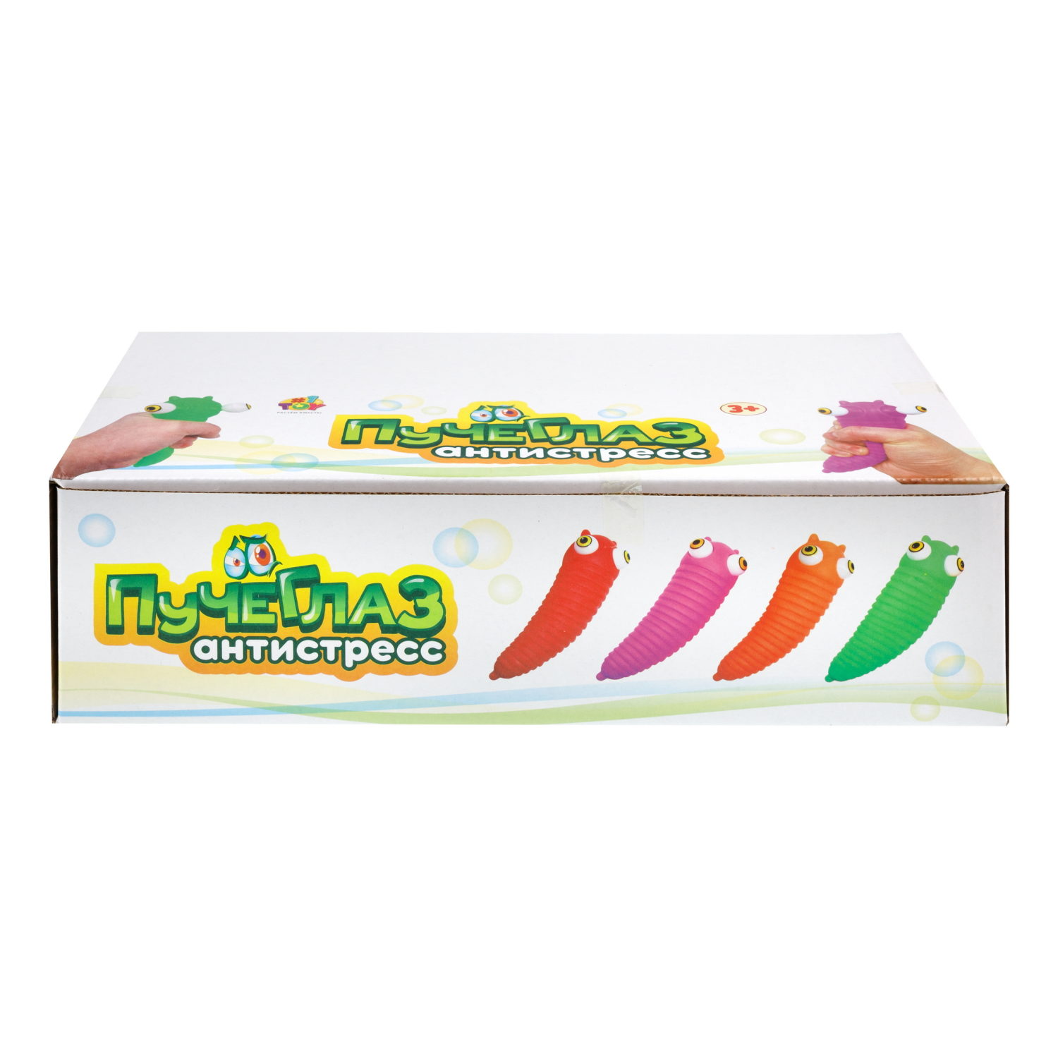 1toy Пучеглаз-антистресс "Слизень" 4,6х4х15 см, 4 вида в ассортименте
