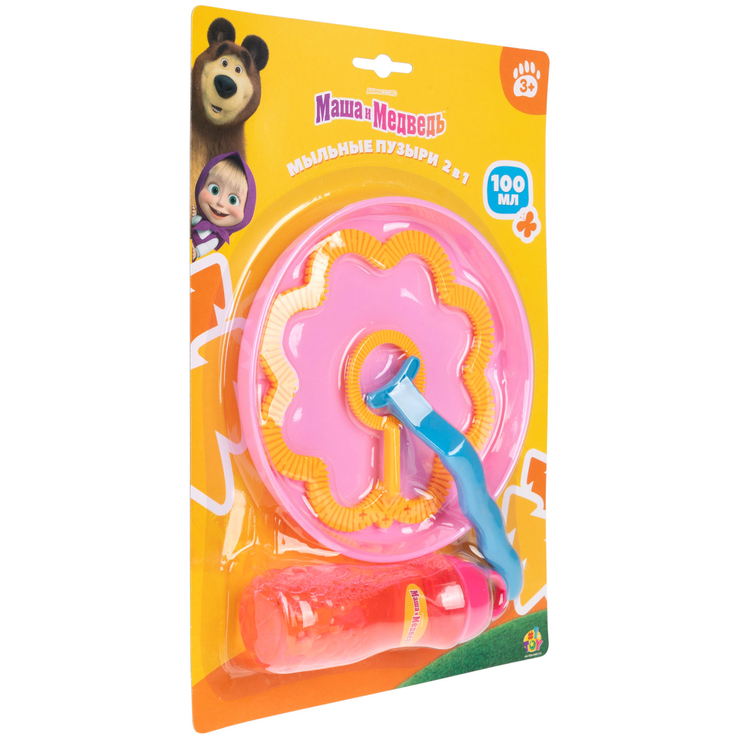 Мыльные пузыри 1TOY Маша и медведь, с лотком и венчиком, 100 мл