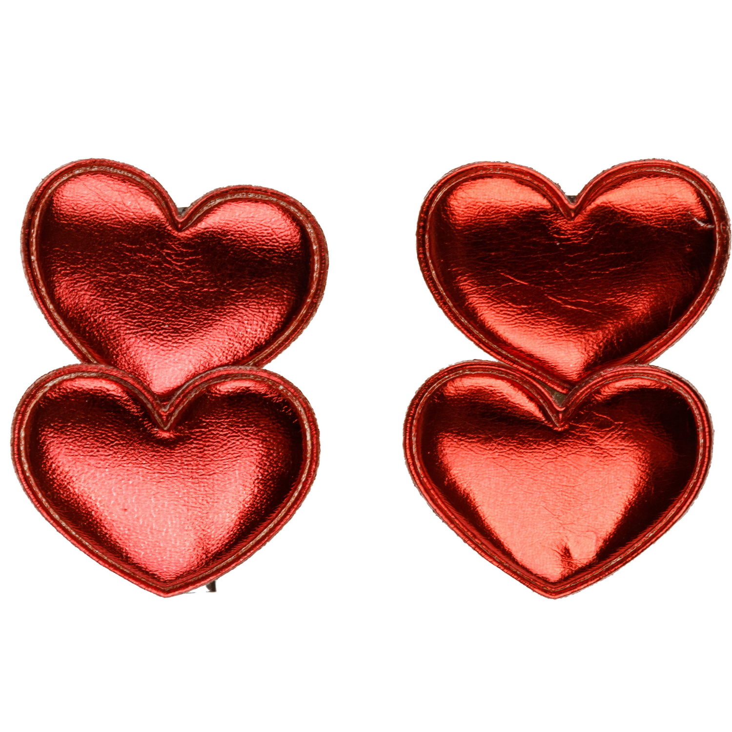 Заколки для волос Lukky Fashion Сердечки, детские, для девочки, зажимы, 4 цвета в ассортименте, набор 2 шт.