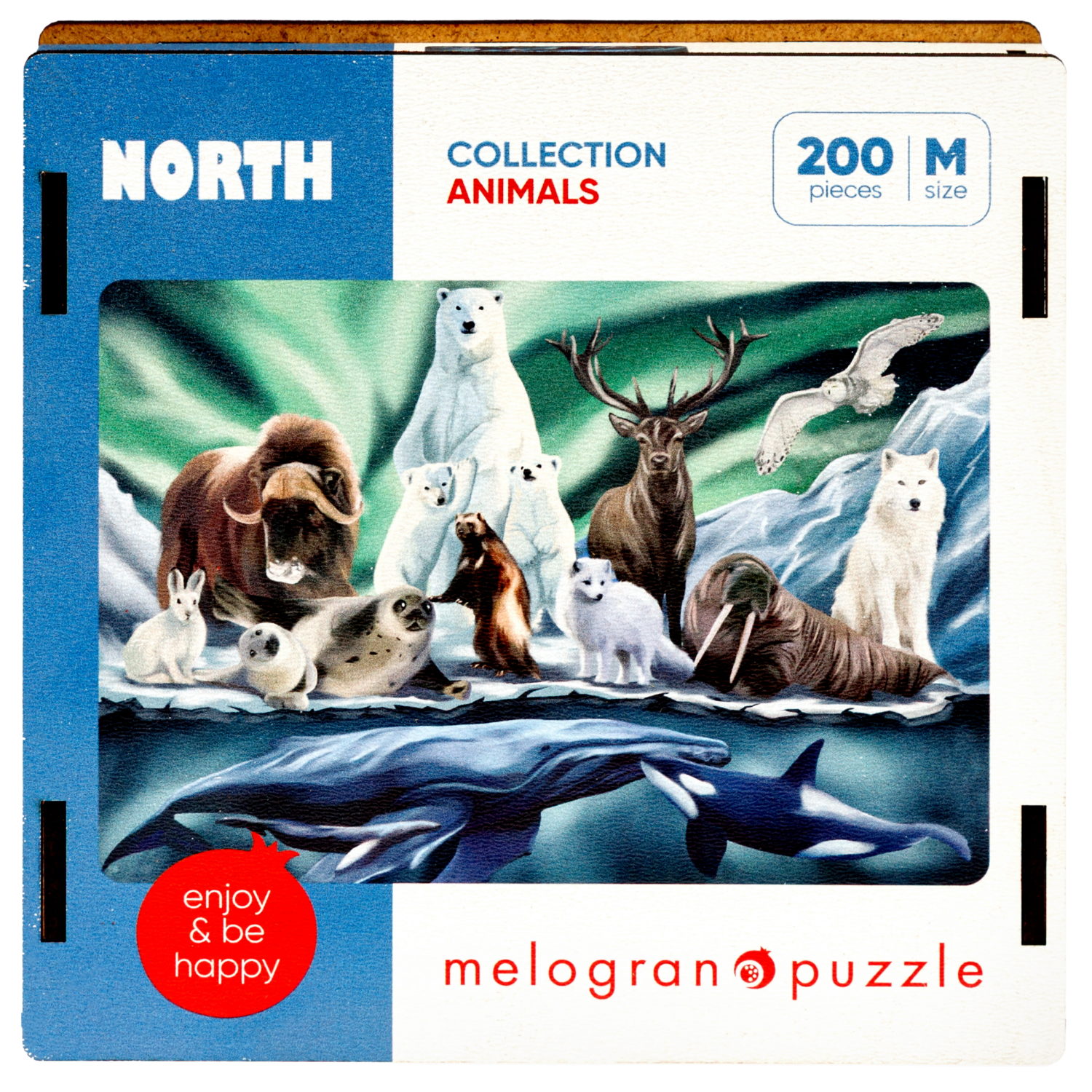 Деревянные пазлы Collection Animals Животные Севера, 80 деталей