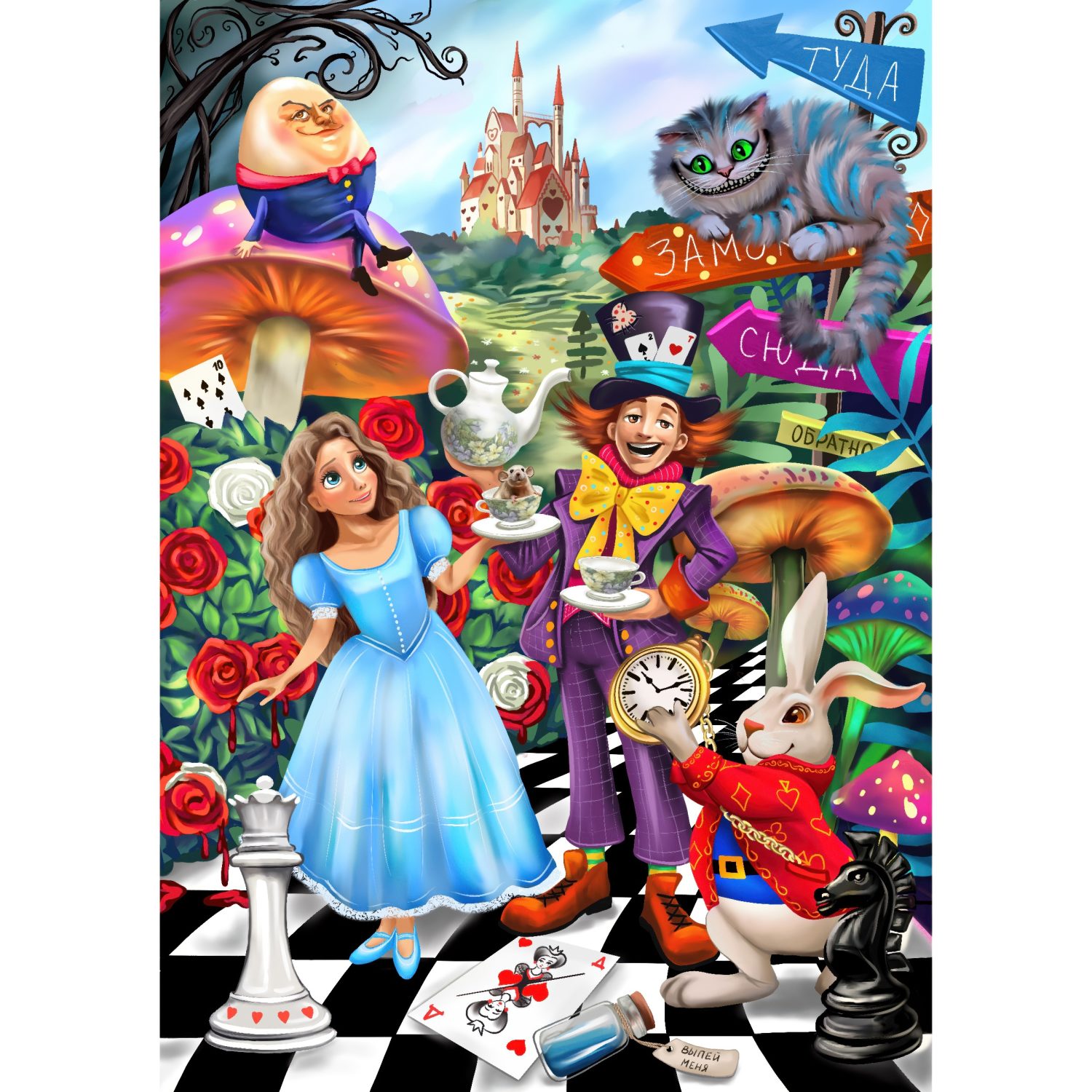 Деревянные пазлы Collection Animation Алиса в стране чудес, 100 деталей