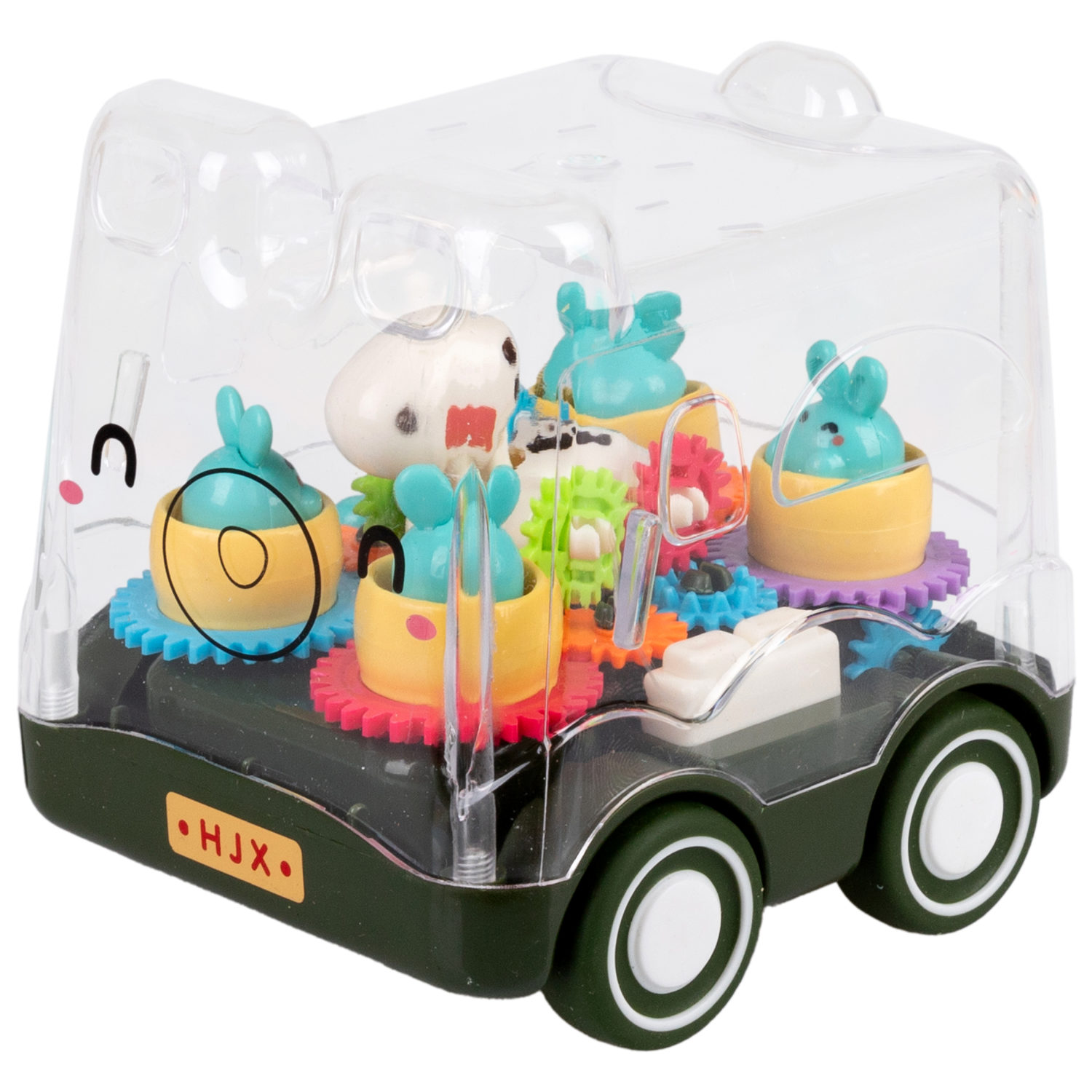 Игрушка прозрачная с шестеренками 1TOY Движок «Карусель», фрикционная, 3 цвета в ассортименте