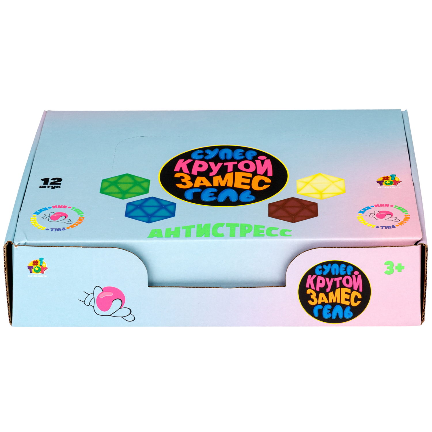 Антистресс-игрушка 1TOY Крутой замес Супергель шар полигональный,  в ассортименте, 6 см