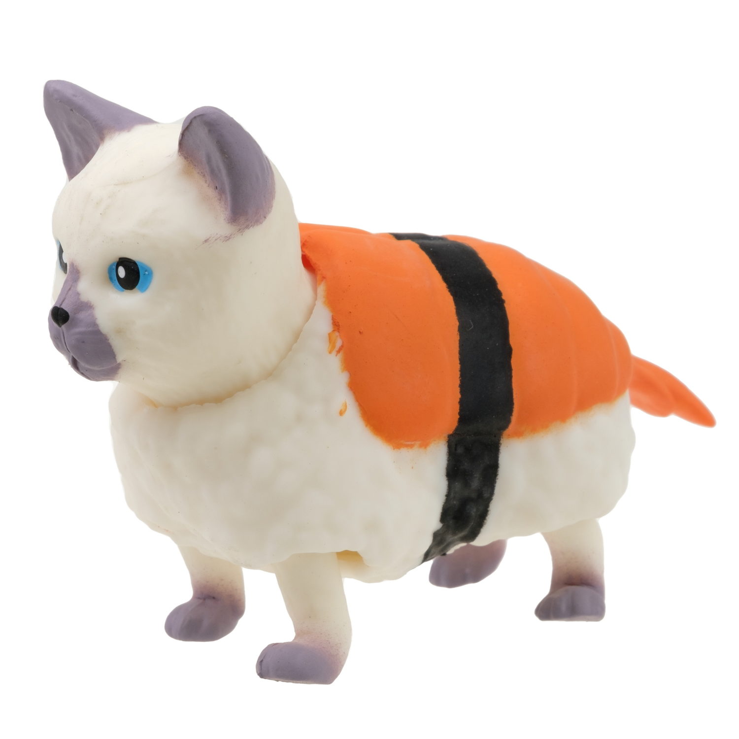 Антистресс игрушка 1TOY Прокачка для собачки серия 3, тянущаяся кошечка в костюмчике, тянучка Сиамская - суши