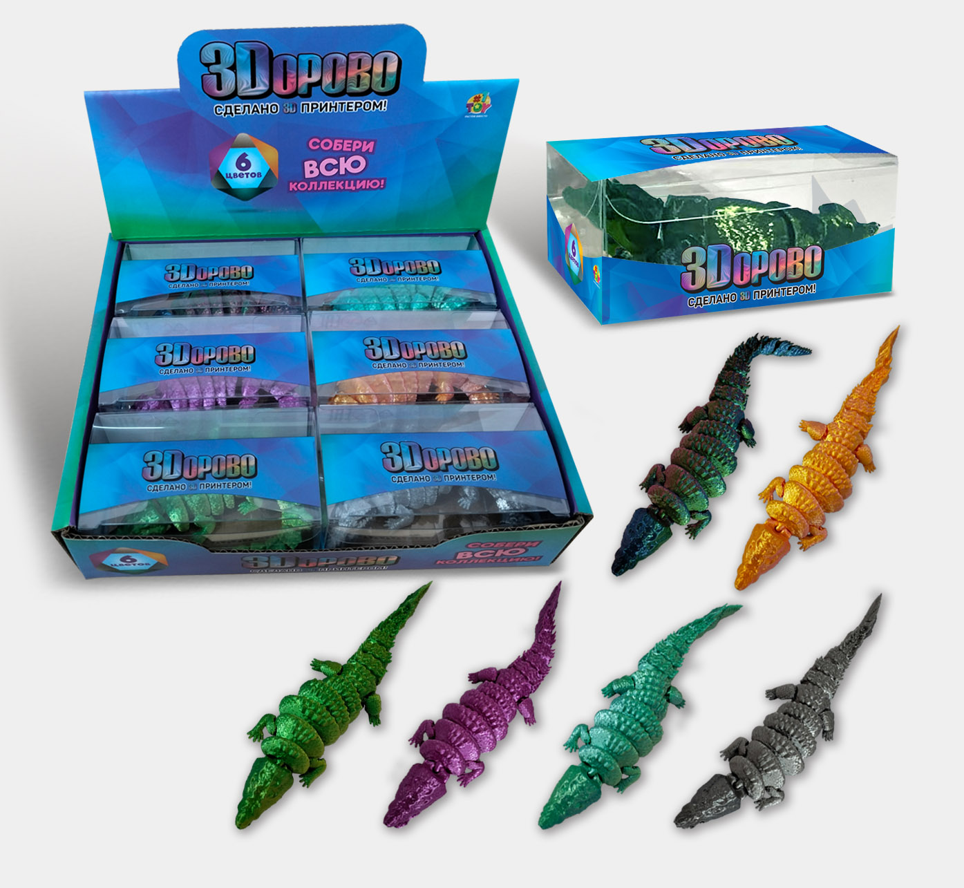 3D-игрушка 1TOY 3Dорово Крокодил, в ассортименте