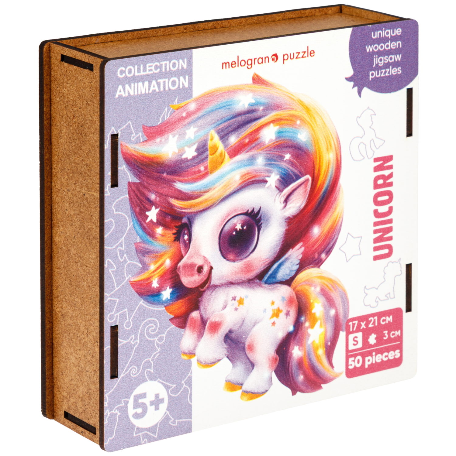 Деревянные пазлы Collection Animals Единорог Карамелька, 50 деталей