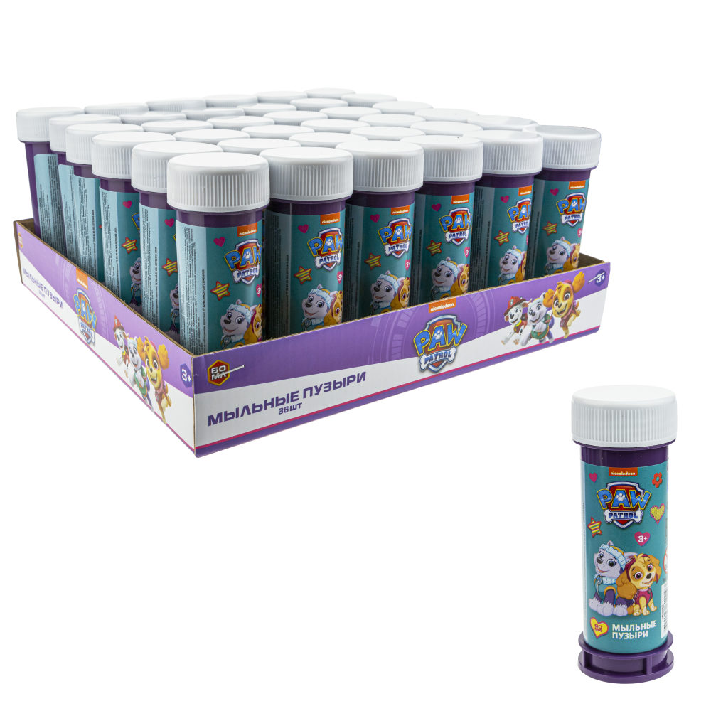 Мыльные пузыри 1TOY Щенячий патруль , детские, маленькие, для мальчиков, девочек и малышей, 60 мл