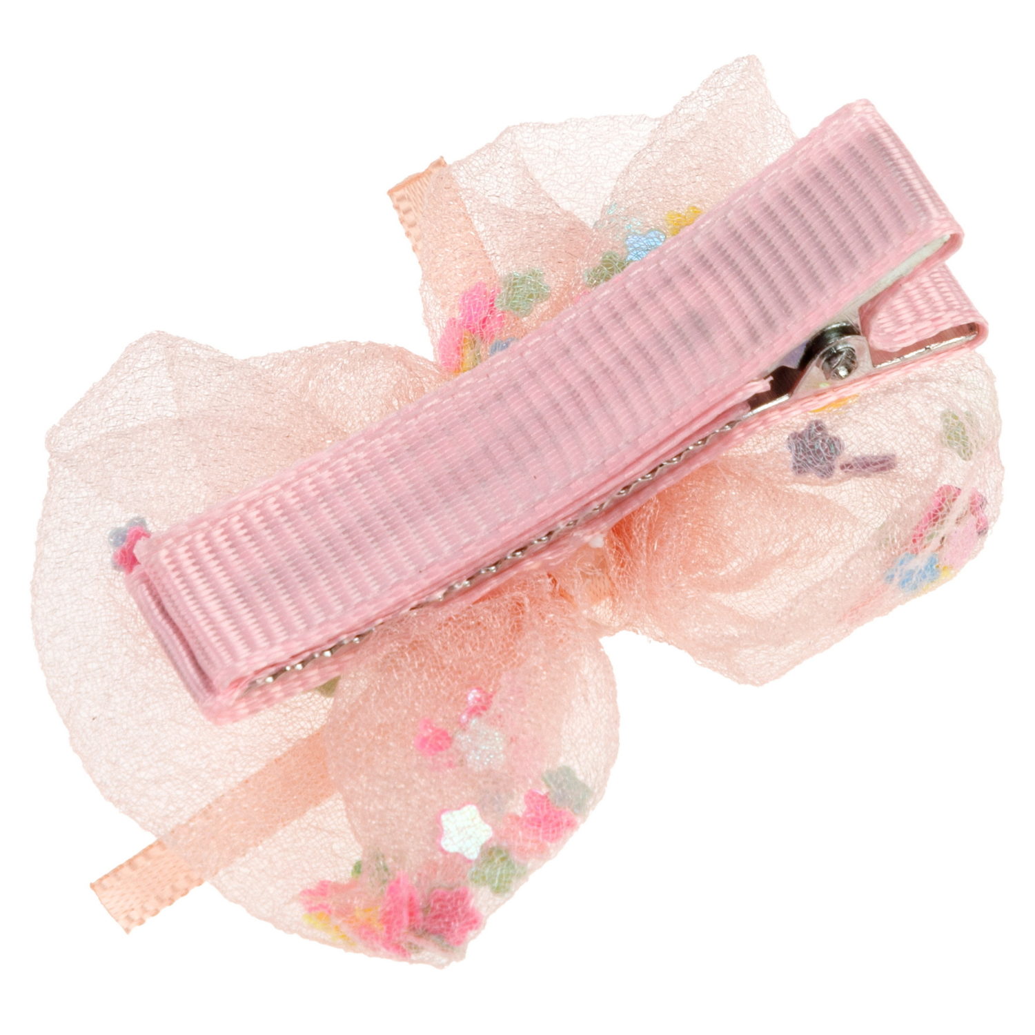 Заколки для волос Lukky Fashion Бантики с блестящей насыпкой, детские, для девочки, зажимы, 4 цвета в ассортименте, набор 2 шт.