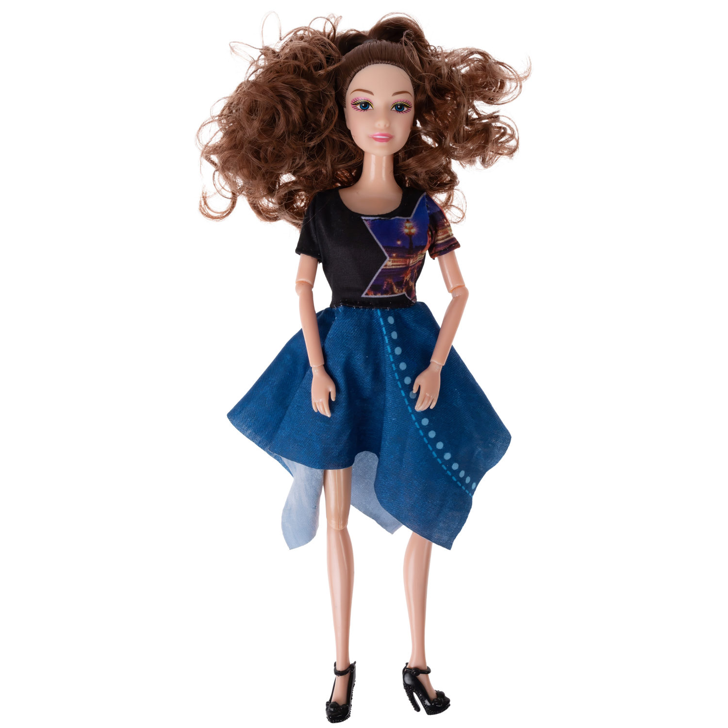 Кукла Alisa Weekend в синем платье, с аксессурами, 29 см