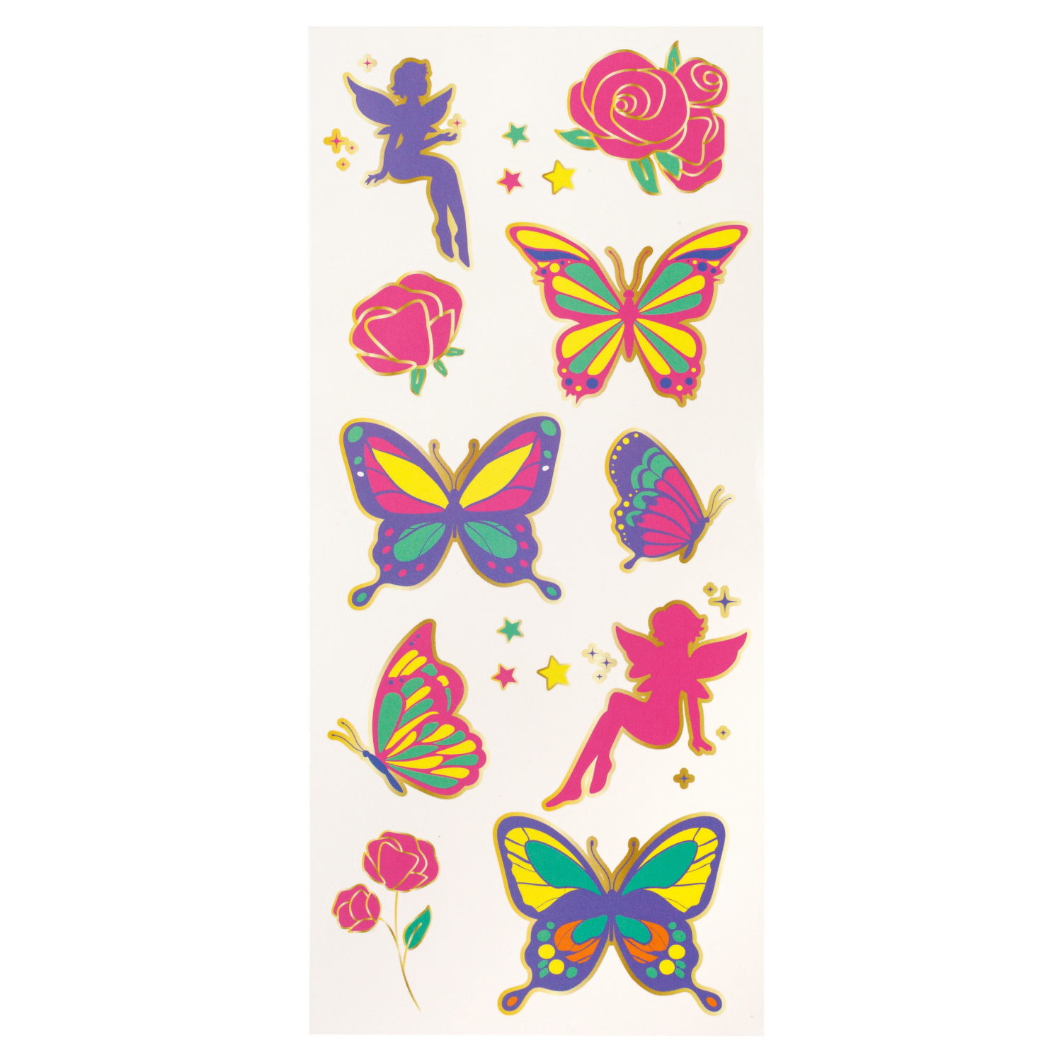 Lukky Бьюти-Дизайн Крылья Бабочки  с тату ручками, трафаретами и переводными блестящими и акварельными тату