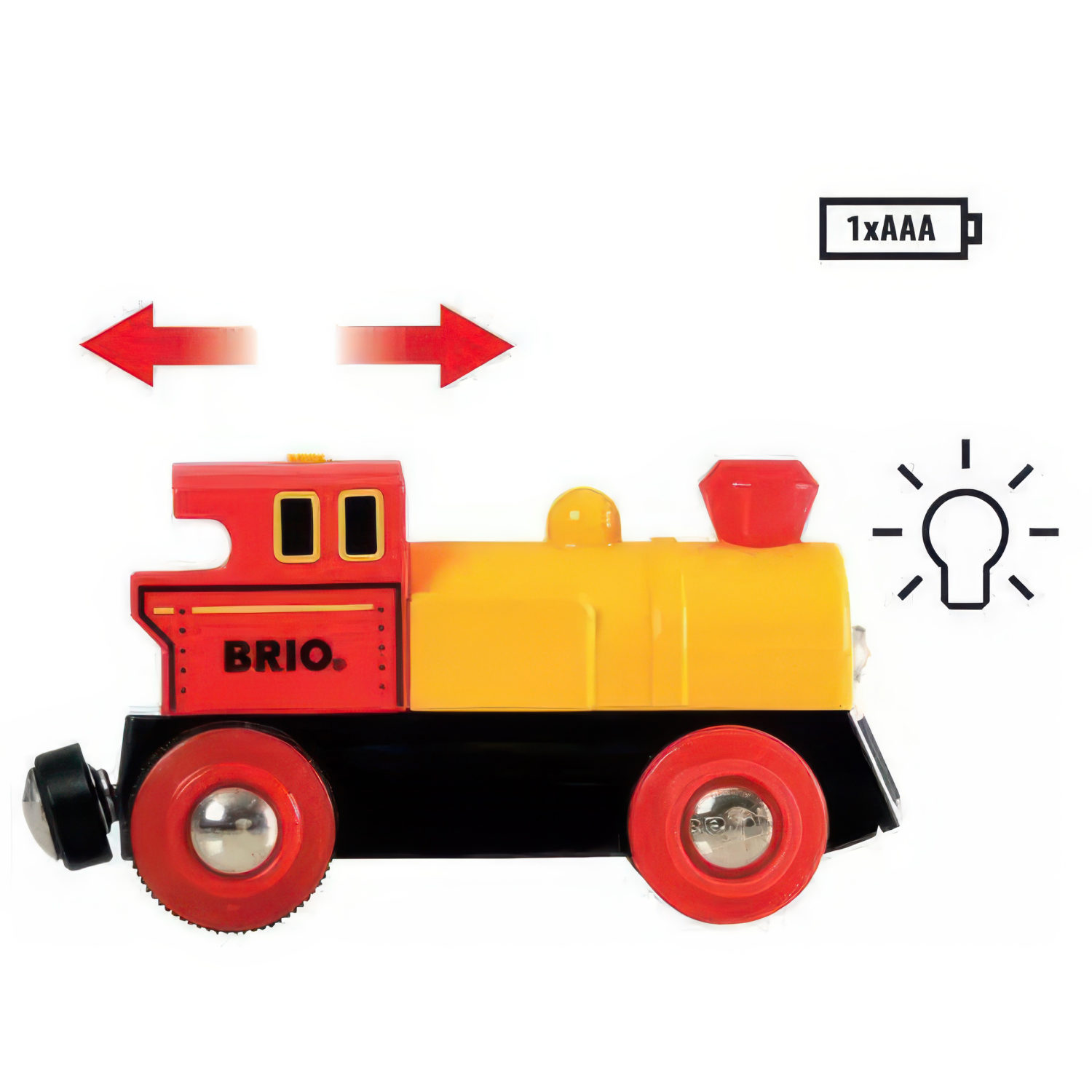 Поезд грузовой BRIO, с бетономешалкой и грузом, на батарейках