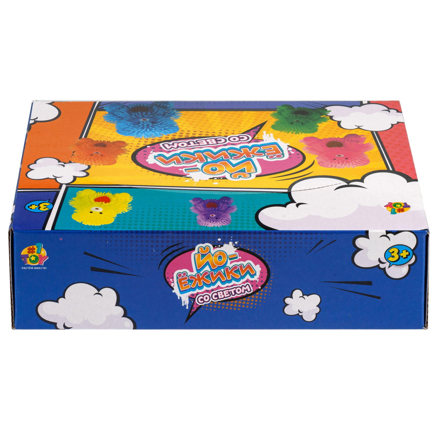 Игрушка-антистресс для рук 1toy Йо-Ёжики, "Медвежонок" 8 см, со светом, 6 видов в ассортименте