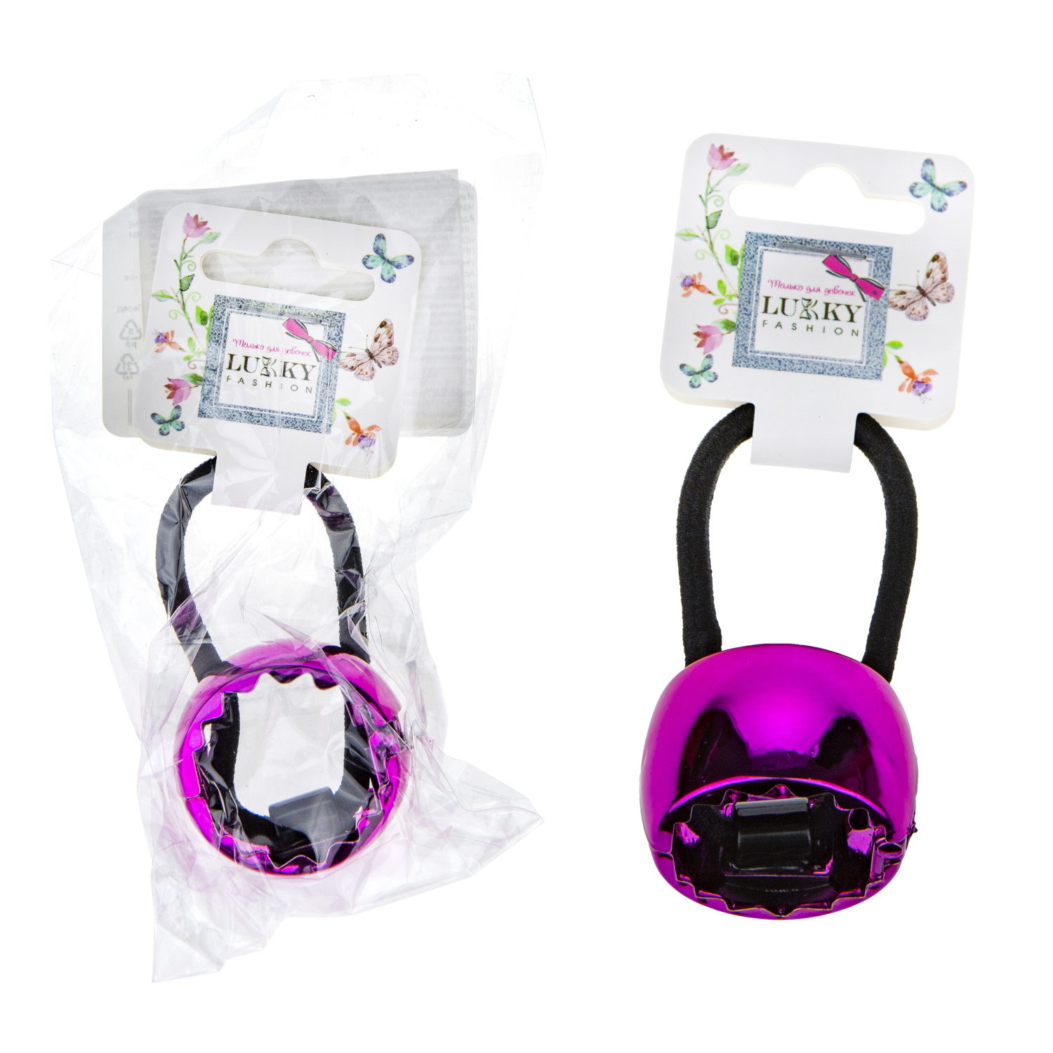 Резинка для волос Lukky Fashion с зажимом в виде колечка