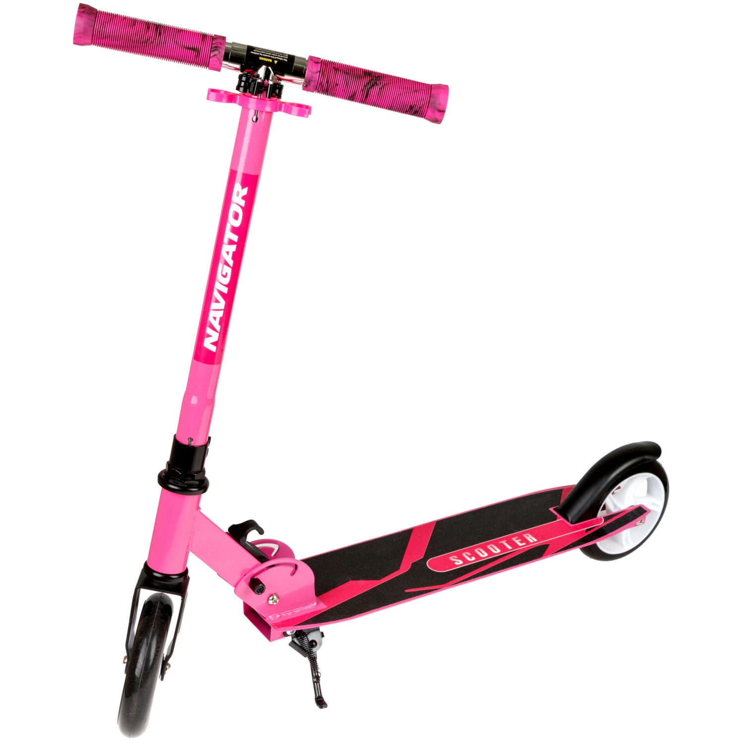 Самокат Navigator, 2-х кол. PU 2х145 мм, складной, TPR грипсы, , розовый металлик