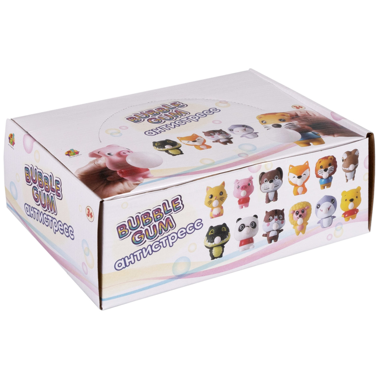 1TOY Bubble Gum-антистресс "Животные" 7,5х6х6 см, 12 видов в ассортименте