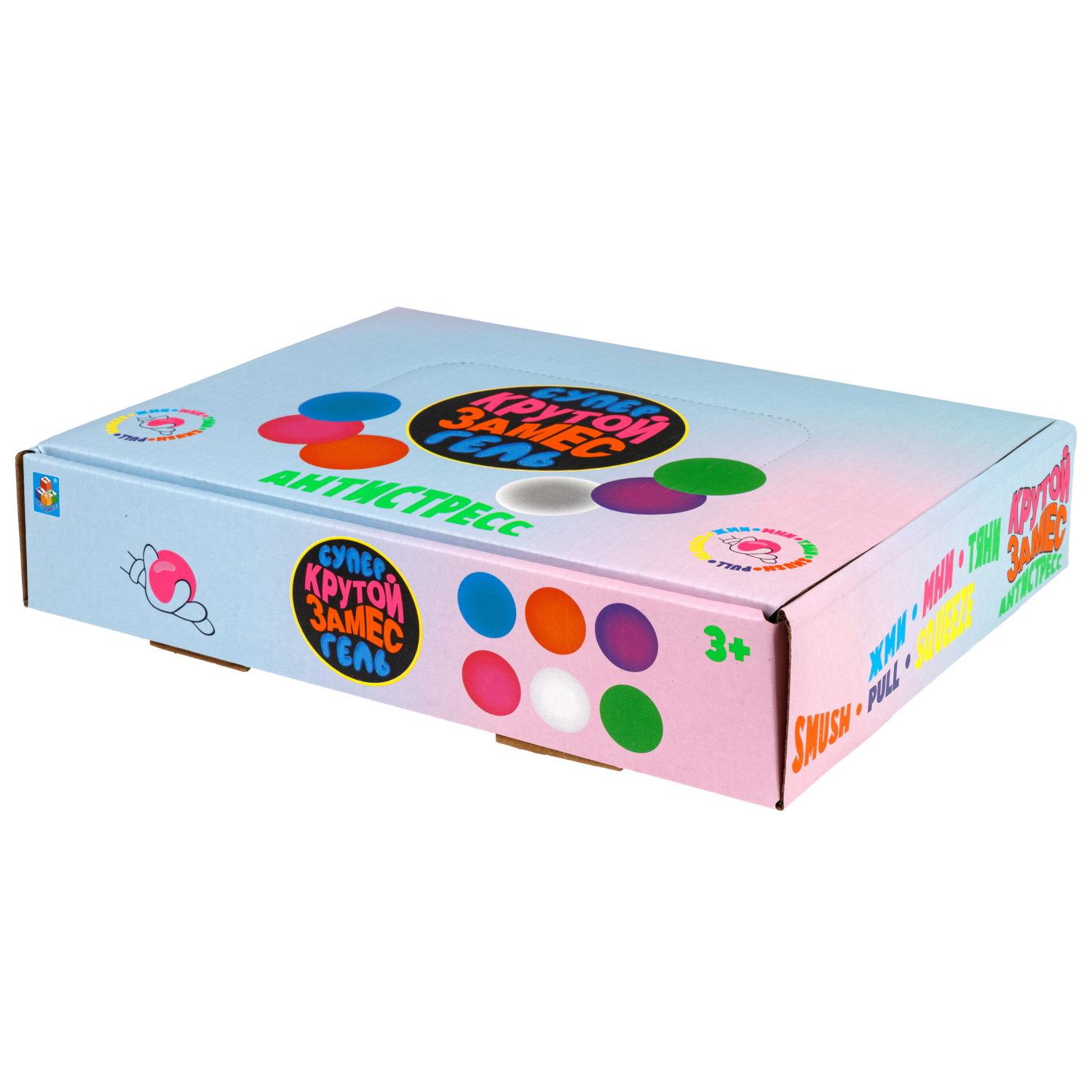 1toy Крутой замес Супергель шар матовый, 6 цветов в ассортименте, 6 см