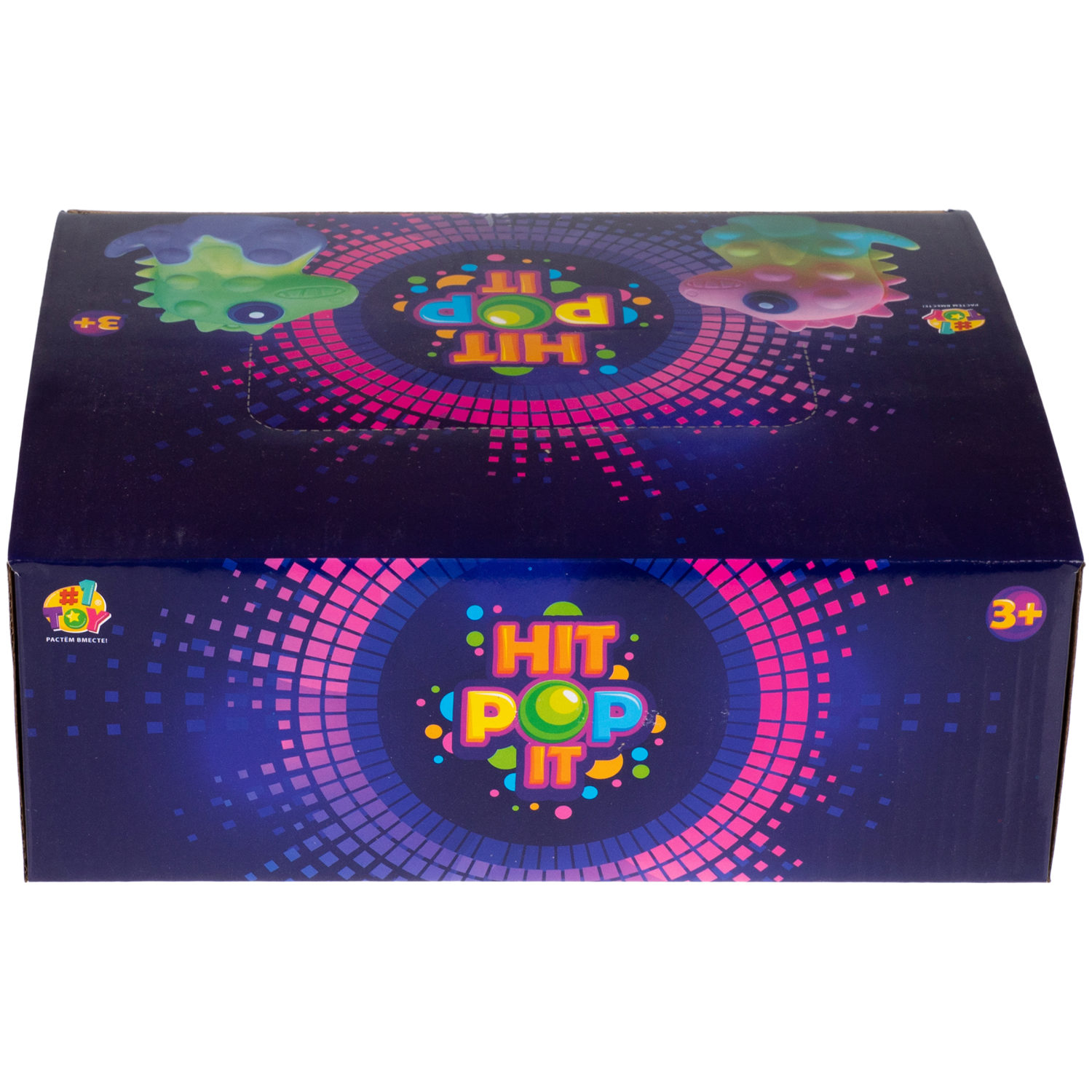 1toy Жмяка Hit Pop It "Динозавр" 9,5х9х4,2 см, 4 вида в ассортименте