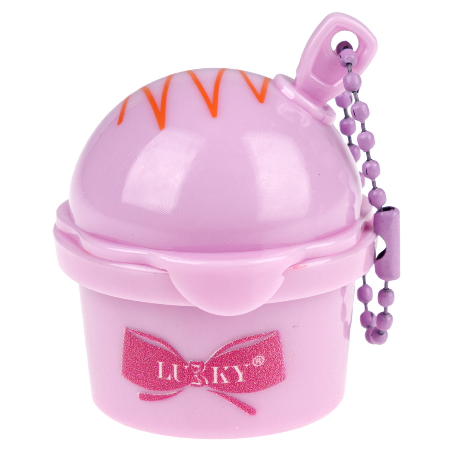 Бальзам для губ детский Lukky Dessert Smoothie, с блёстками, сиреневый, с ароматом ягодного десерта, 8 г, с цепочкой