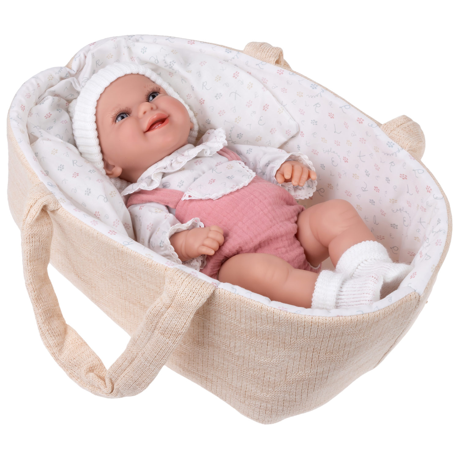 Испанская кукла для девочки reborn пупс Arias виниловая, силиконовая, с люлькой, 33 см