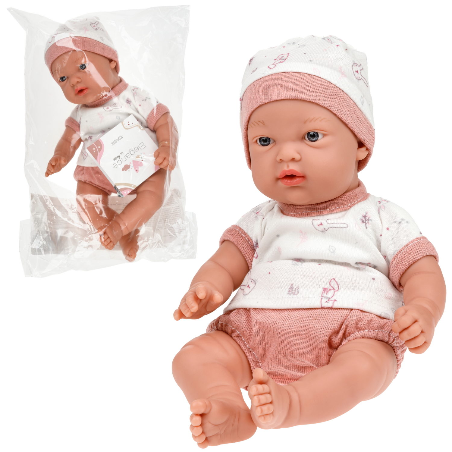 Кукла Arias Elegance Indi мягкое тело, новорождённый пупс с аксессуарами, 28 см