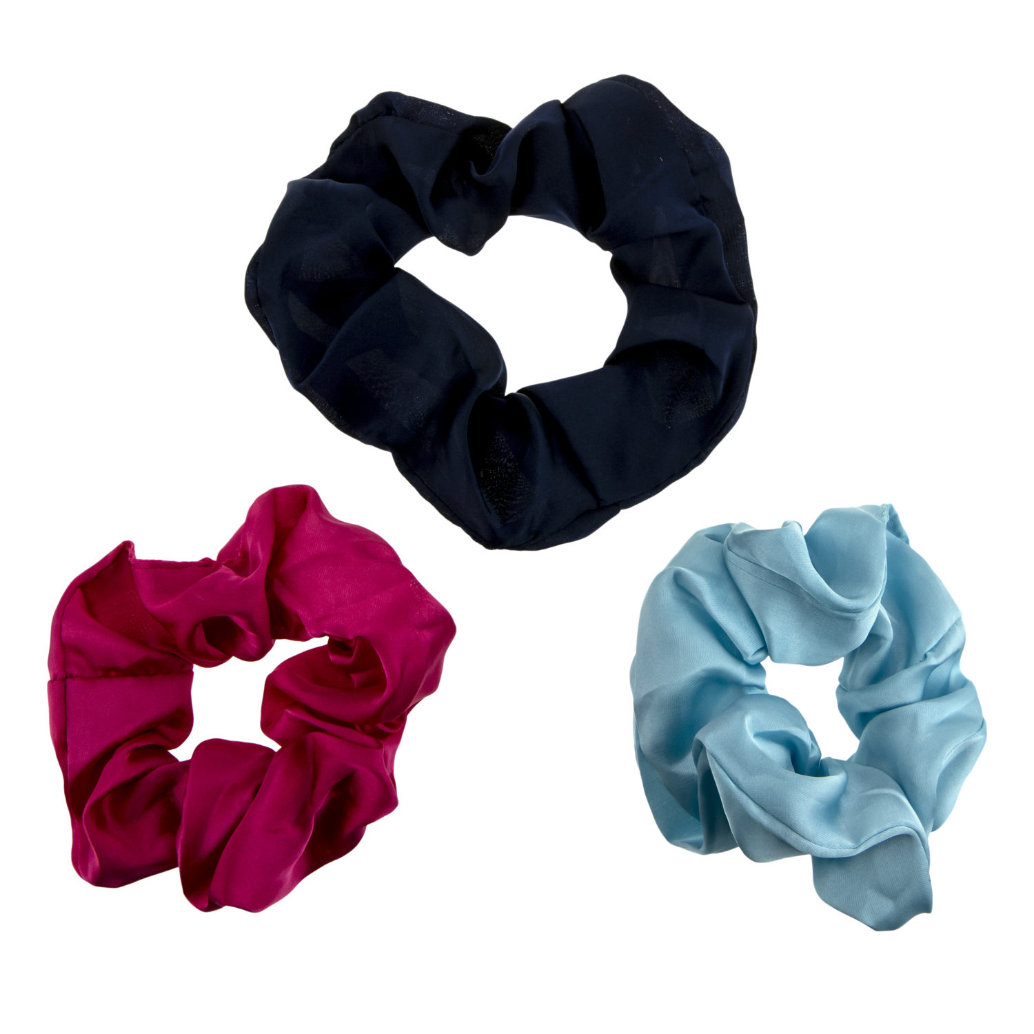 Lukky Fashion резинки текстильные, атлас, 3 шт (голубой, синий, розовый)