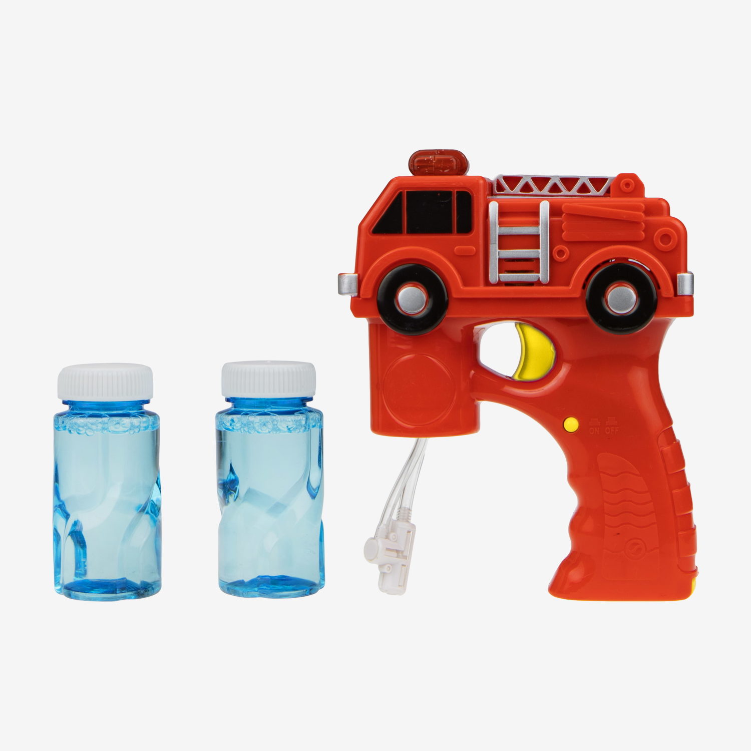 Набор для пускания мыльных пузырей 1TOY "Мы-шарики!" с пистолетом в виде пожарной машины. Со световыми и звуковыми эффектами. (118 мл.)