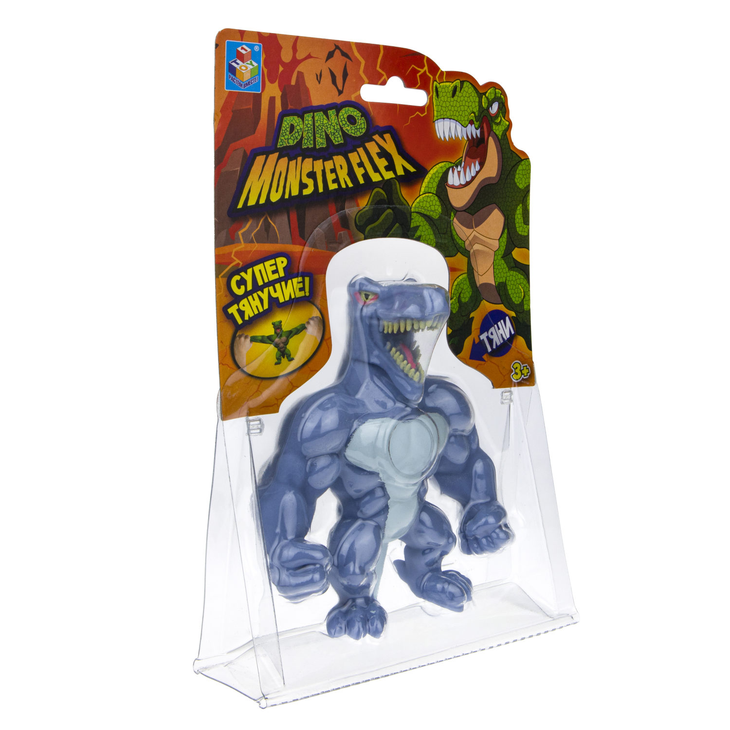 Тянущиеся фигурки 1TOY Monster Flex Dino, Раптор, монстр тянучка, 14 см