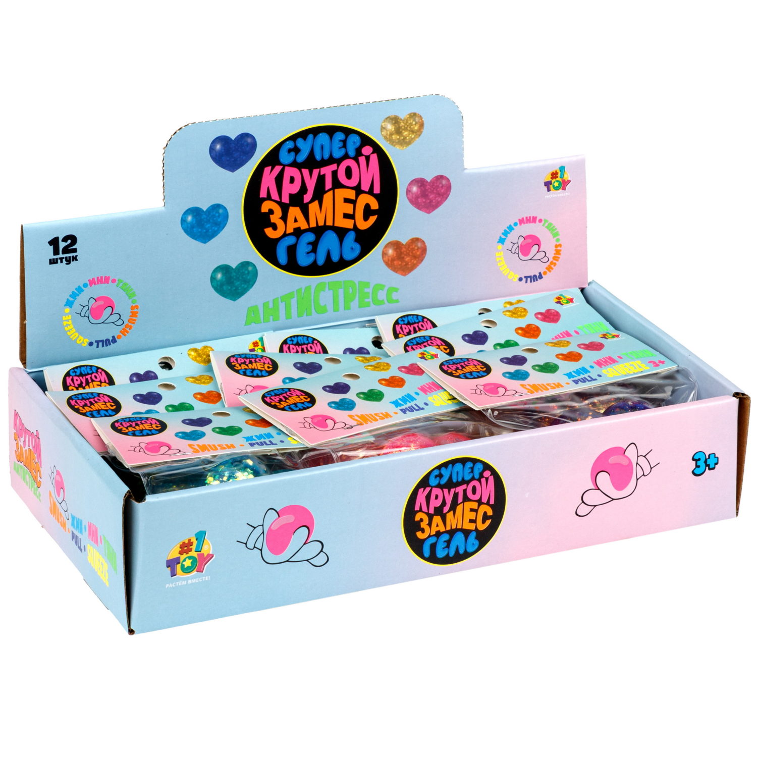 Антистресс-игрушка 1TOY Крутой замес Супергель сердечко, 6х5,5х3 см