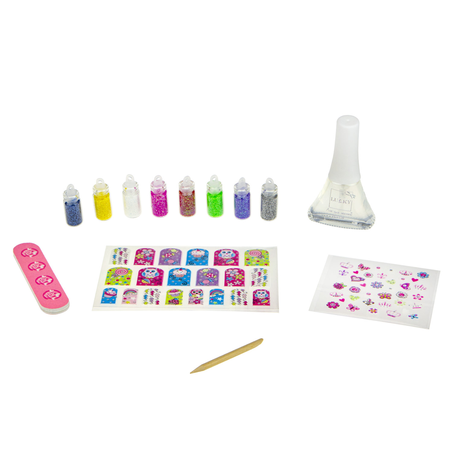 Набор LUKKY "Нэйл-Дизайн" дизайн ногтей "Бабочки, цветочки, совы"