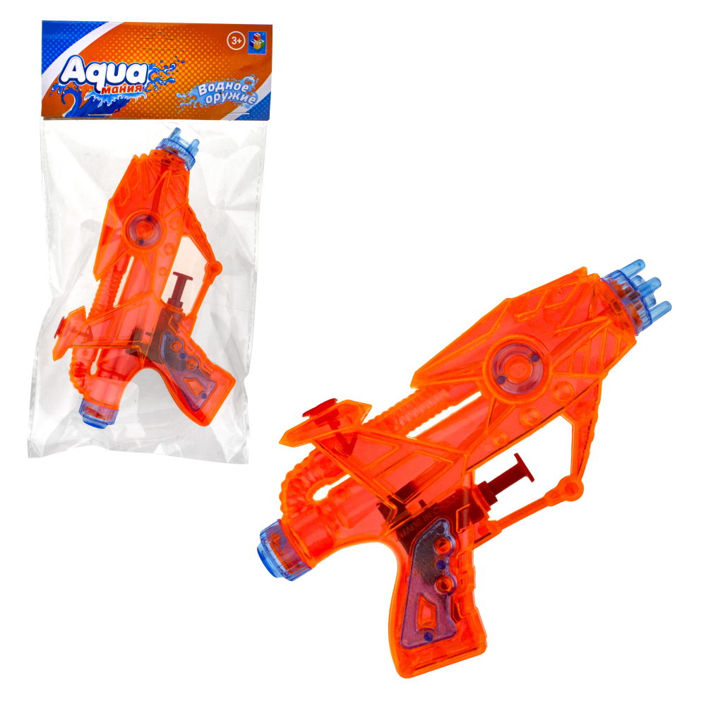 1TOY Аквамания водное оружие 15 см, прозрачный