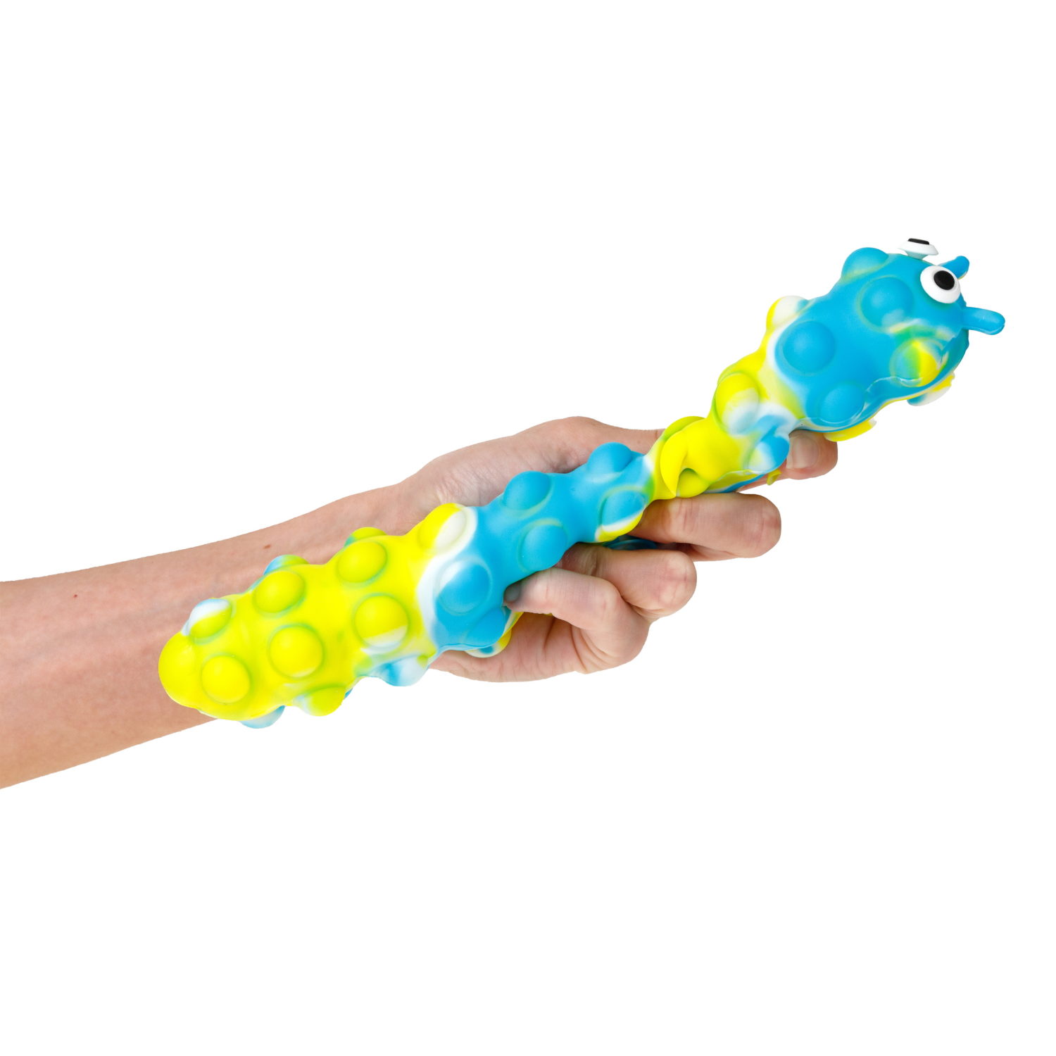 1toy Жмяка Hit Pop It "Гусеница" на присосках 26,5х4,8х3,8 см, 4 вида, 12 шт. в д/б