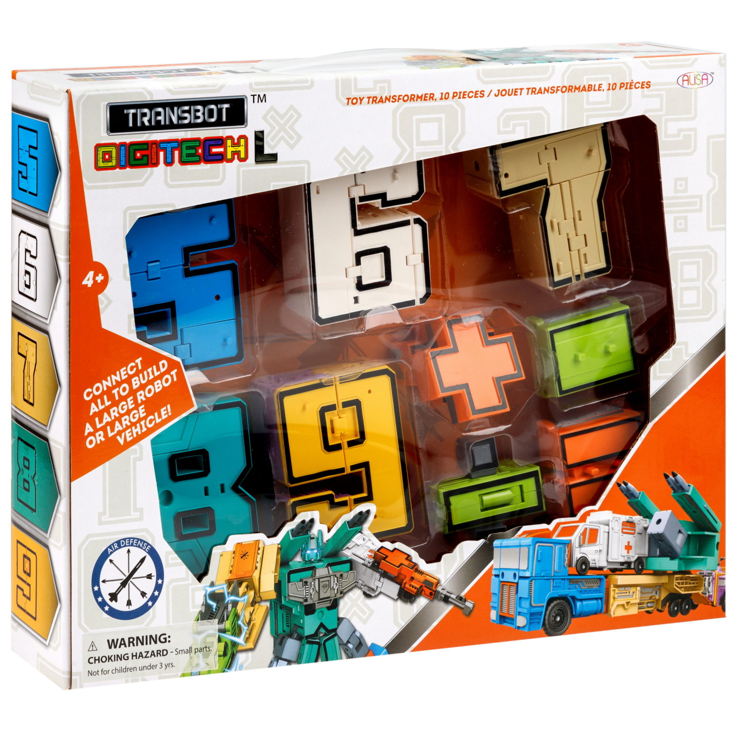 Трансботы L 1TOY ПВО: Передвижной ЗРК Панцер, цифры-трансформеры, набор, 5 цифр и 5 знаков