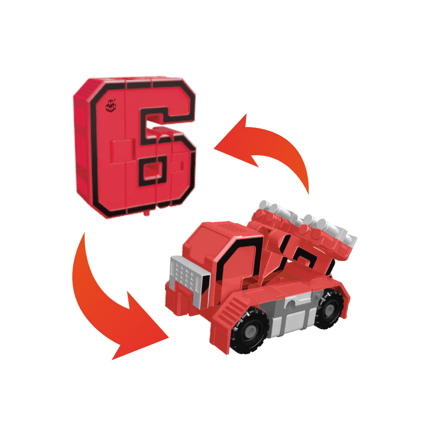 Игрушки трансформеры 1TOY Трансботы Боевой расчет, математика для дошкольников, для девочек и мальчиков, комплект из 10 цифр