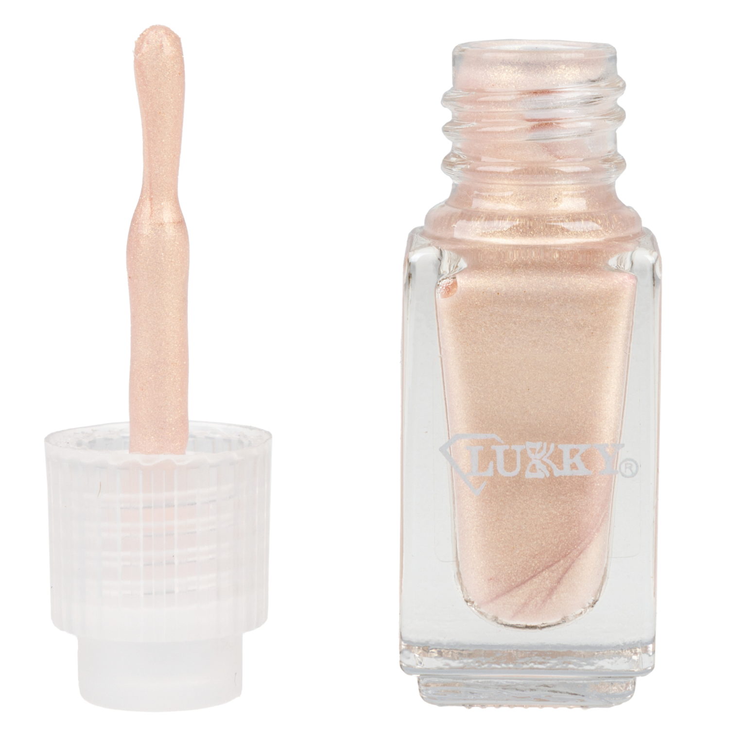 Двойные лаки для ногтей Lukky Diamond Duet, 2 по 4 мл, золотой с блёстками, блистер