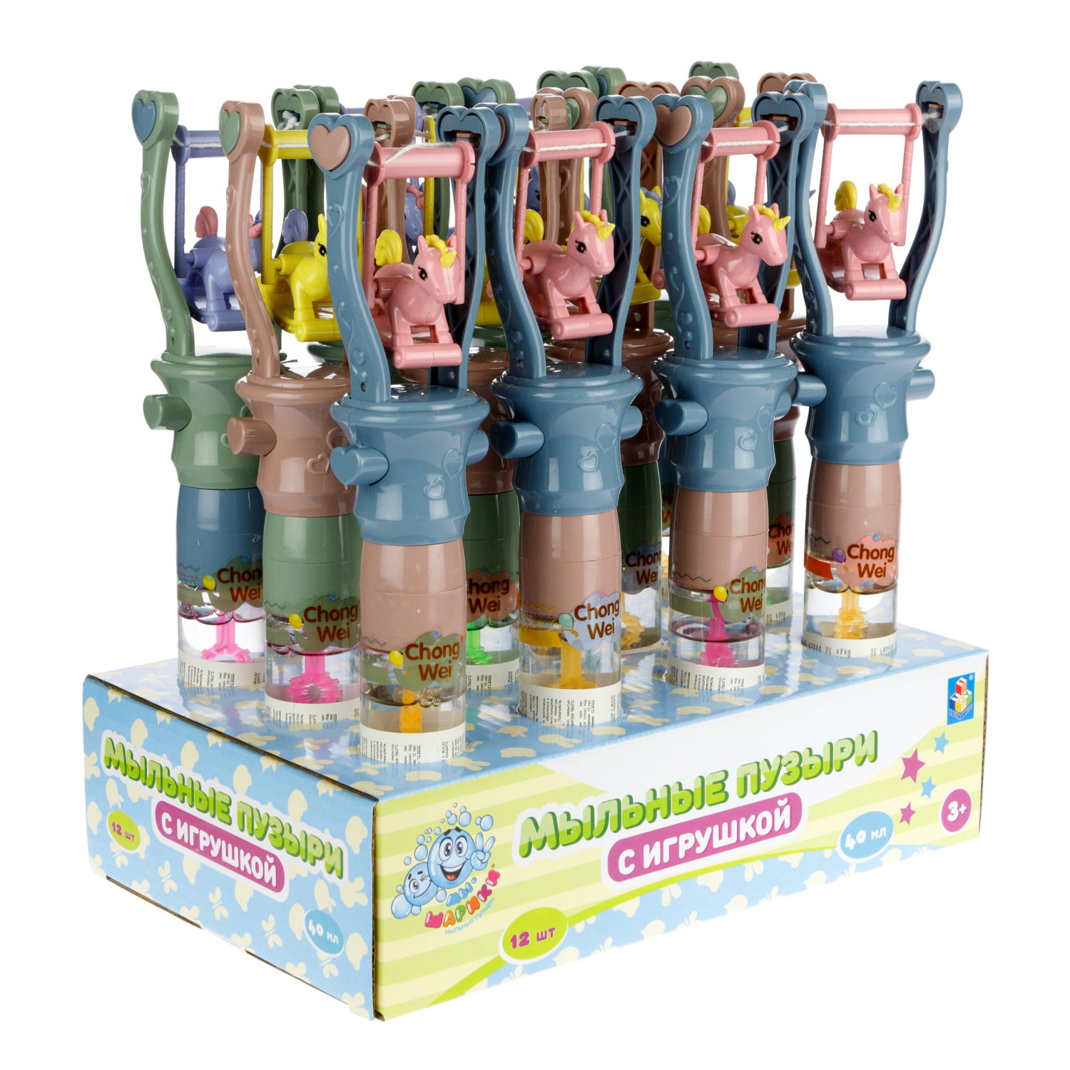 Мыльные пузыри с игрушкой 1TOY Мы-шарики! Качели, 40 мл