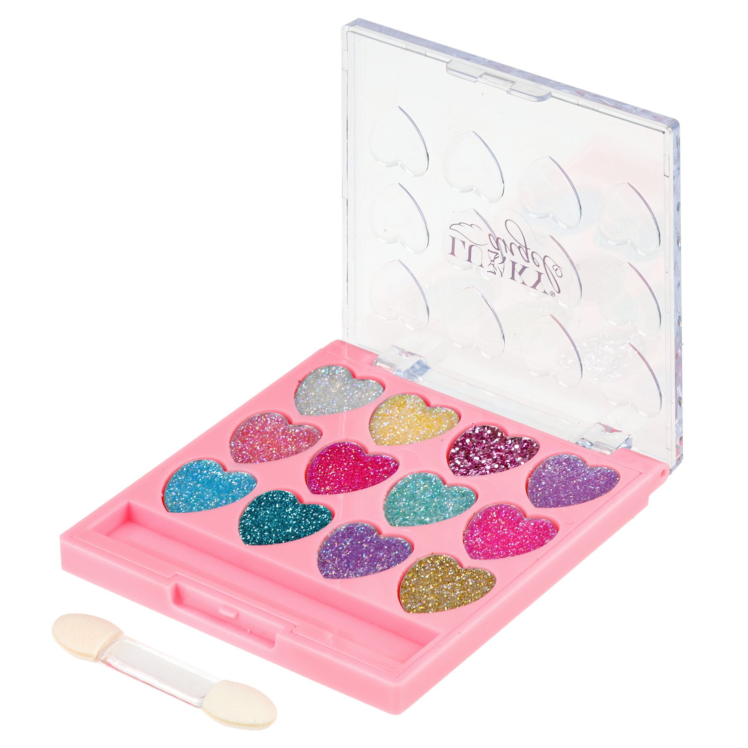 Палетка крем-теней для век детских Lukky Angel, «Сердечки», 12 цветов, розовая коллекция, 9 г