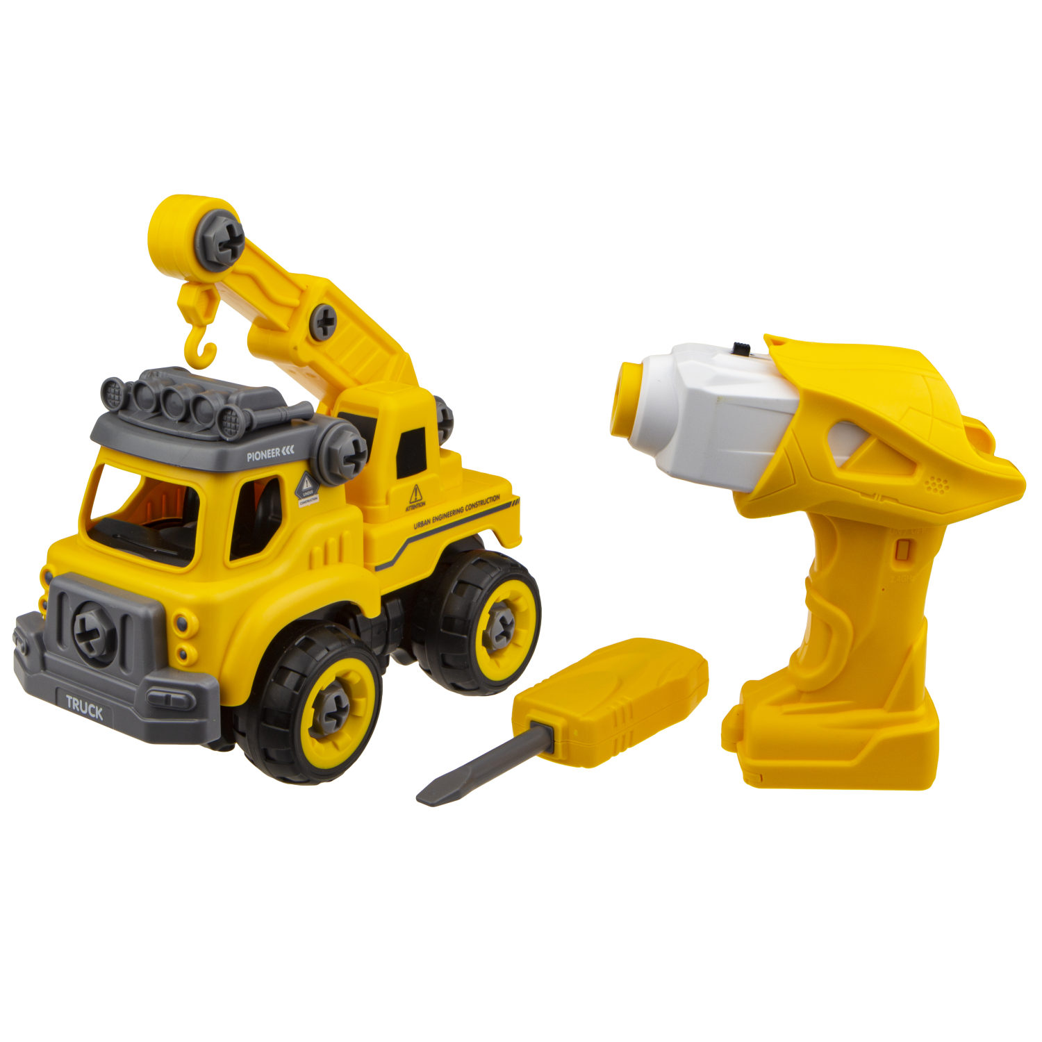 Машинка - конструктор 1TOY Горстрой Автокран игрушка, с шуруповертом и отверткой