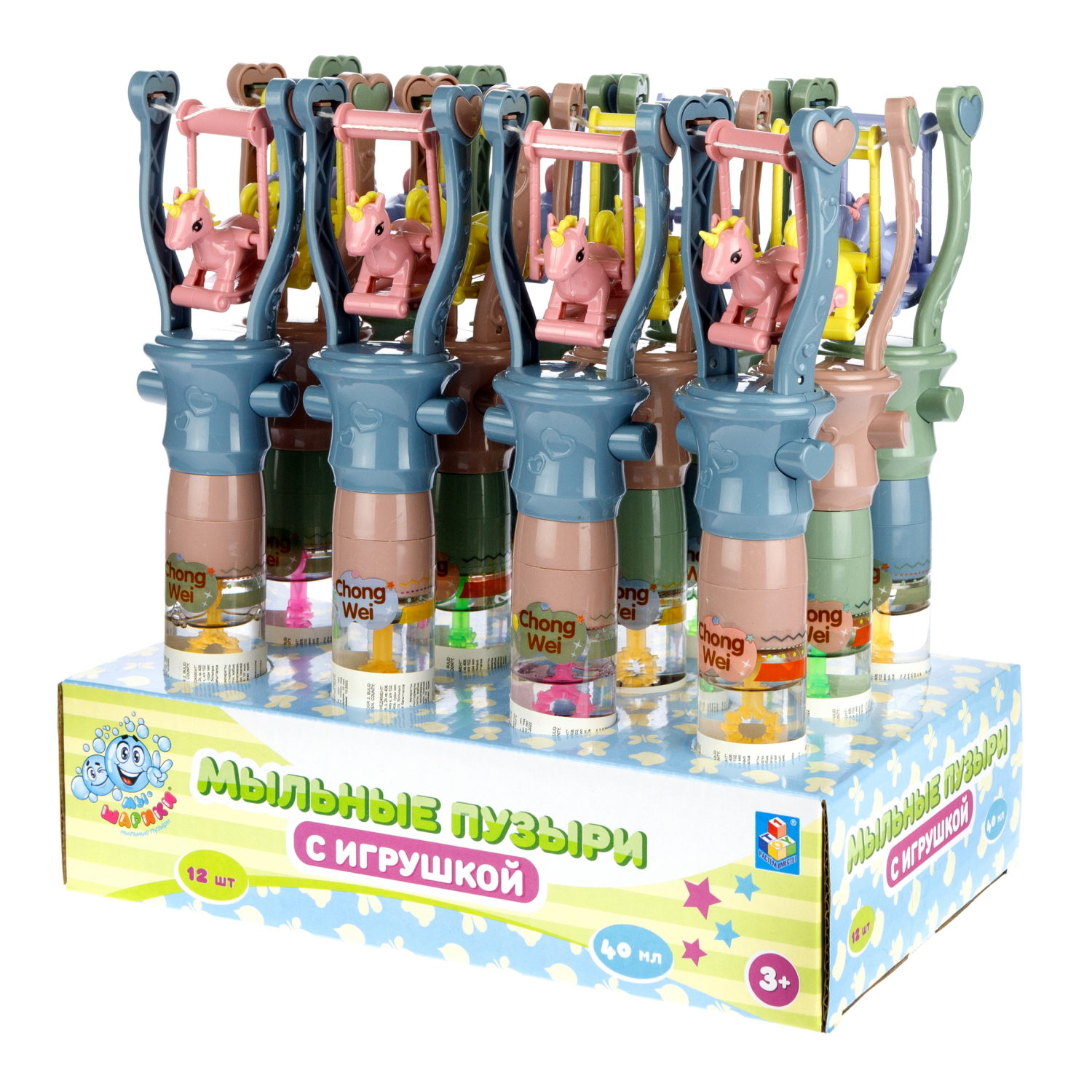 Мыльные пузыри с игрушкой 1TOY Мы-шарики! Качели, 40 мл