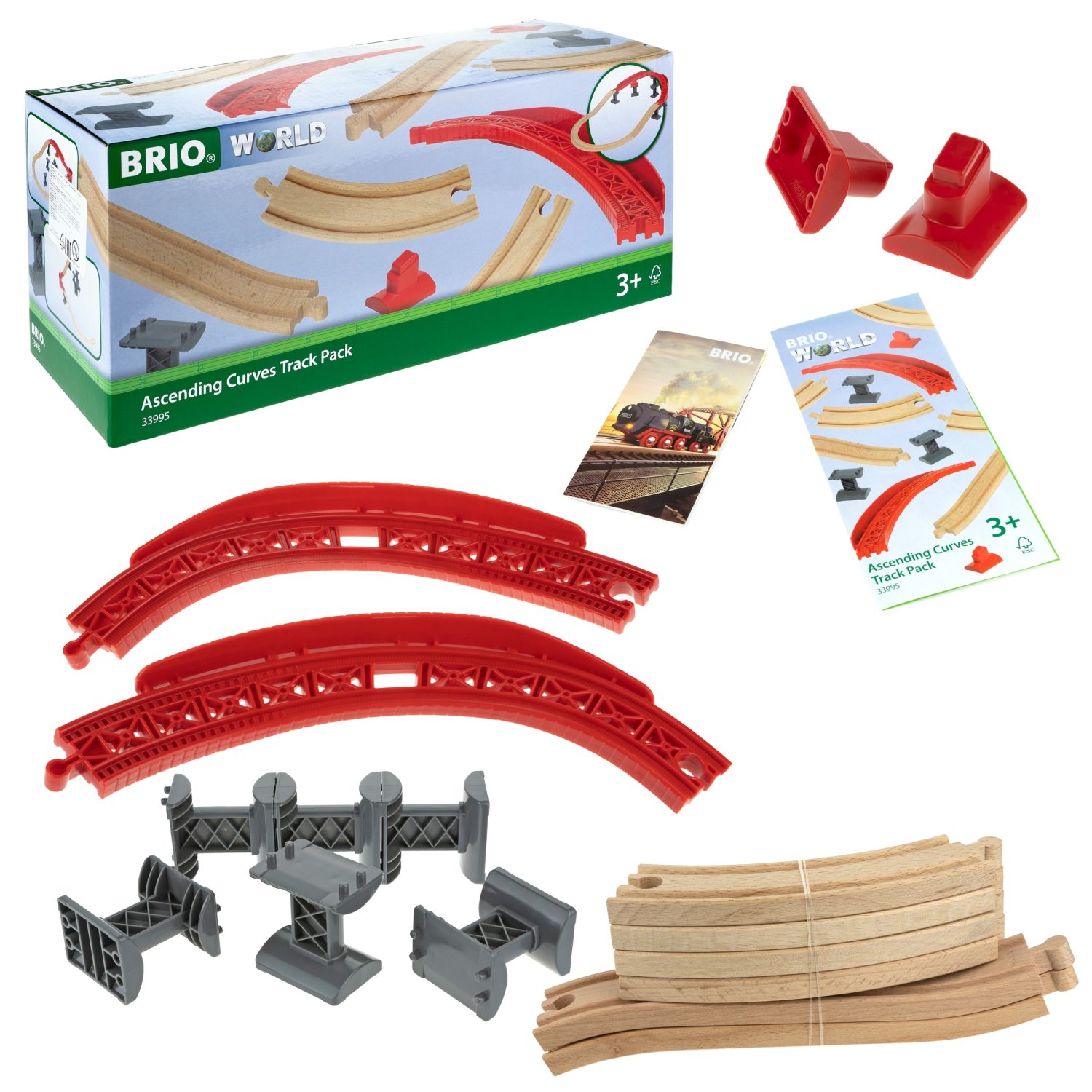 Рельсы для деревянной железной дороги BRIO Ascending Curves, 16 элементов