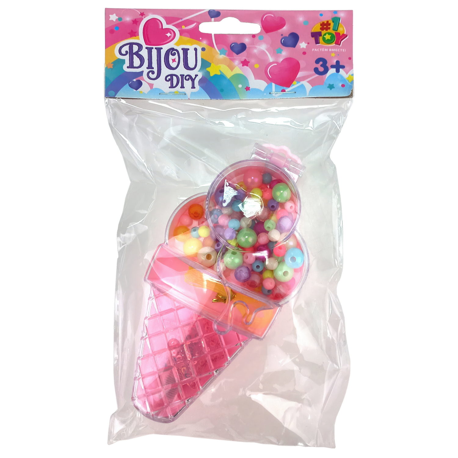 1TOY игровой набор для детского творчества "Bijou" мороженое, пакет с хэдером.