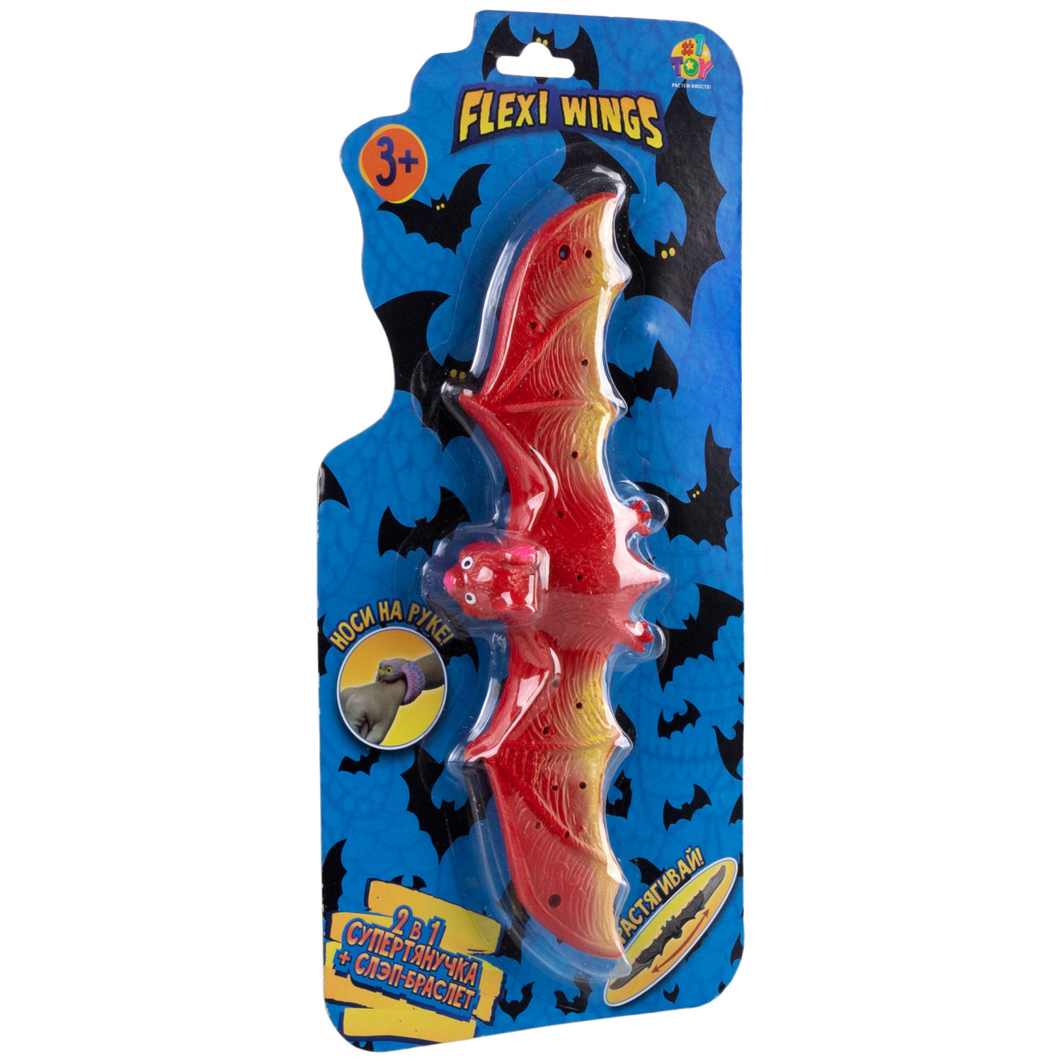 1TOY Супертянучка тягун в виде летучей мыши, цвет в асс.