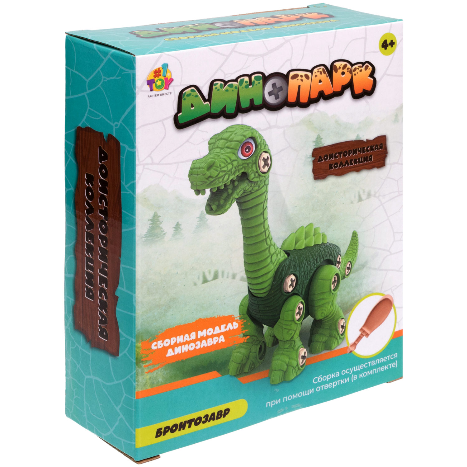 1toy Динопарк «Доисторическая коллекция» (в асс. 6 видов, д/б 12 шт.)