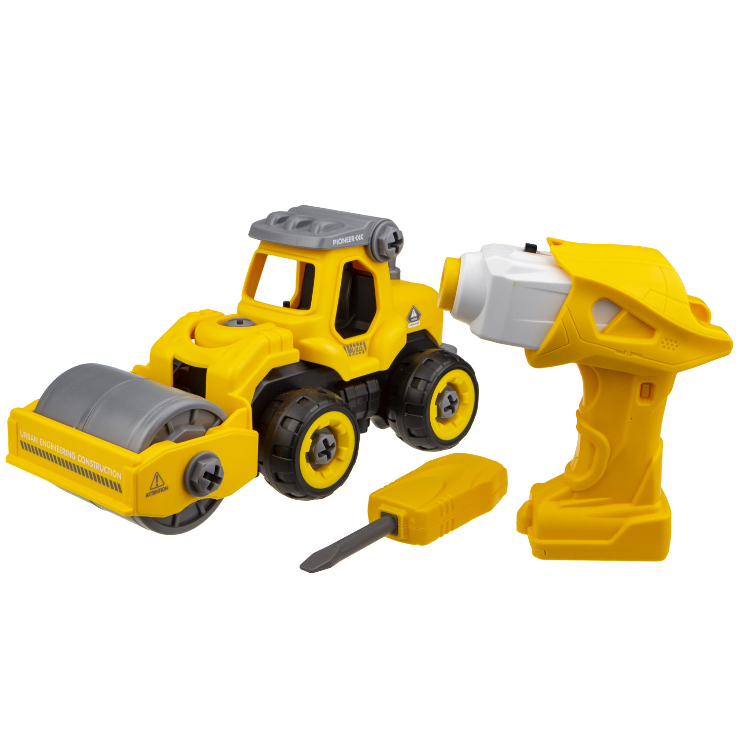 Машинка - конструктор 1TOY Горстрой Каток игрушка, с шуруповертом и отверткой