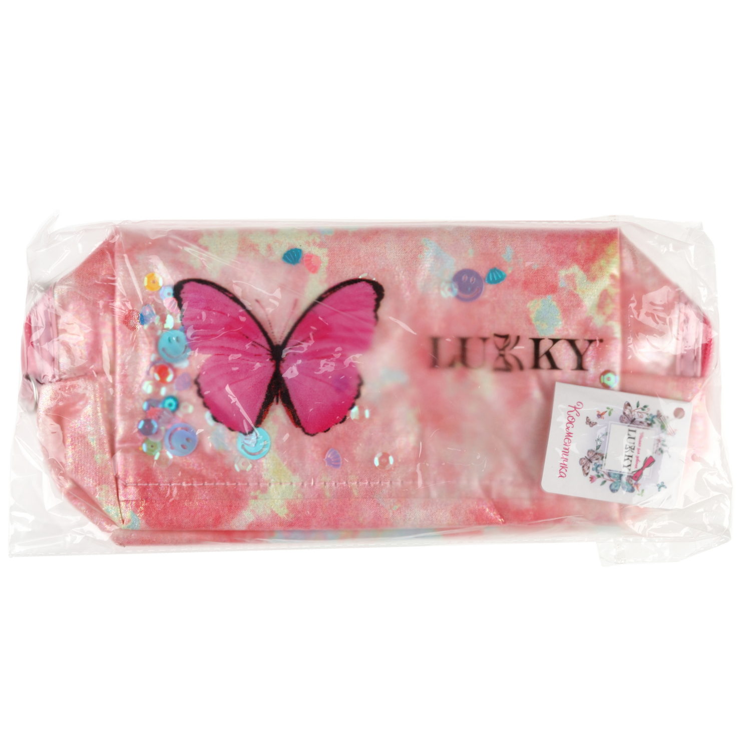 Косметичка с подвижными блёстками Lukky Butterfly Style, 18*10*8 см
