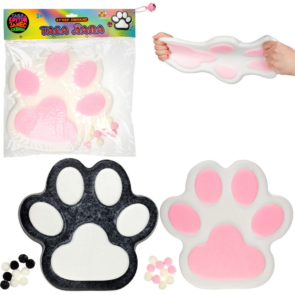 Таба лапа пушистая 1TOY Крутой замес, большая, 26х23,5х2 см, в ассортименте