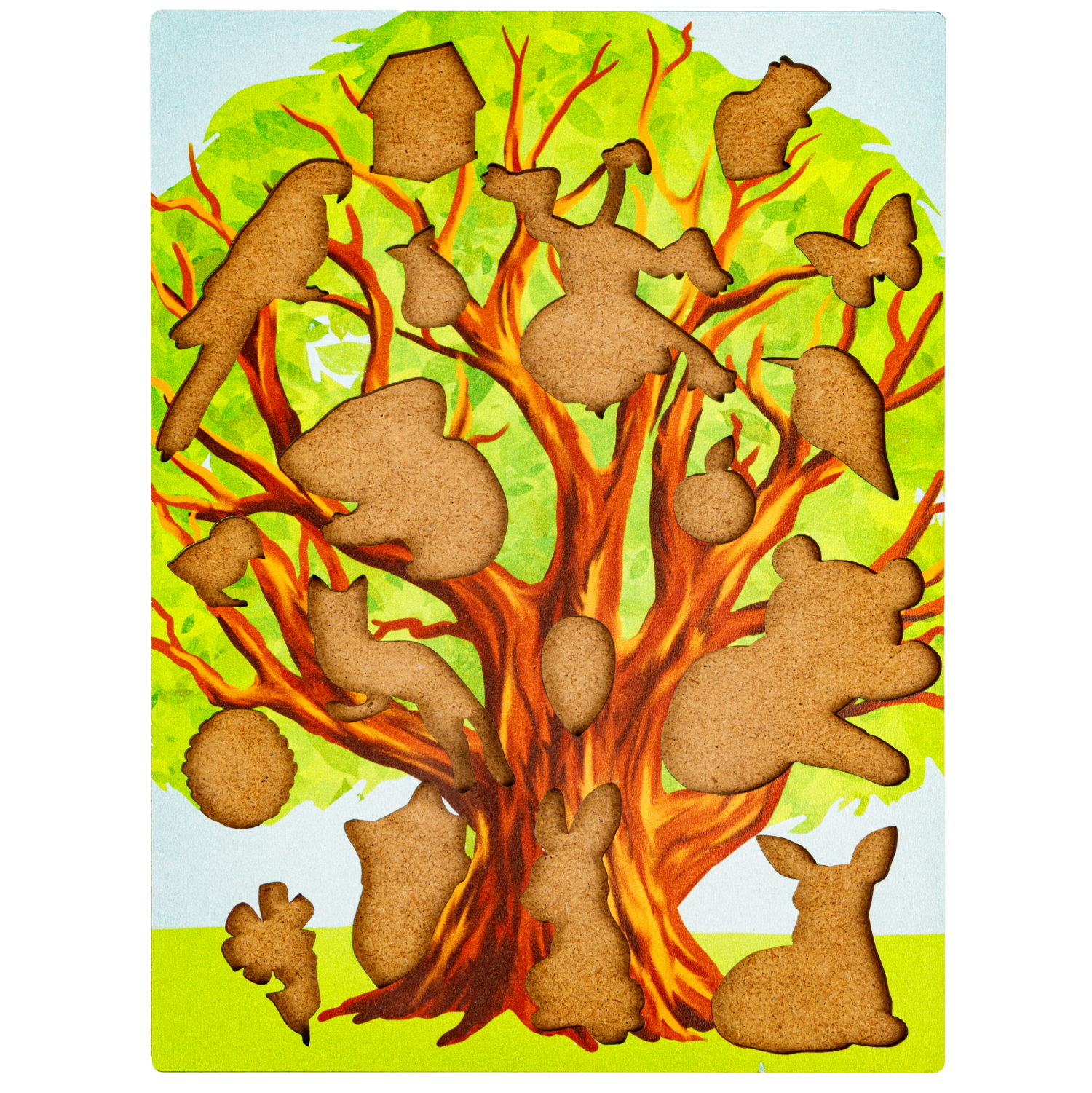 Деревянные пазлы Collection Sorter Волшебное дерево, 18 деталей, 3+